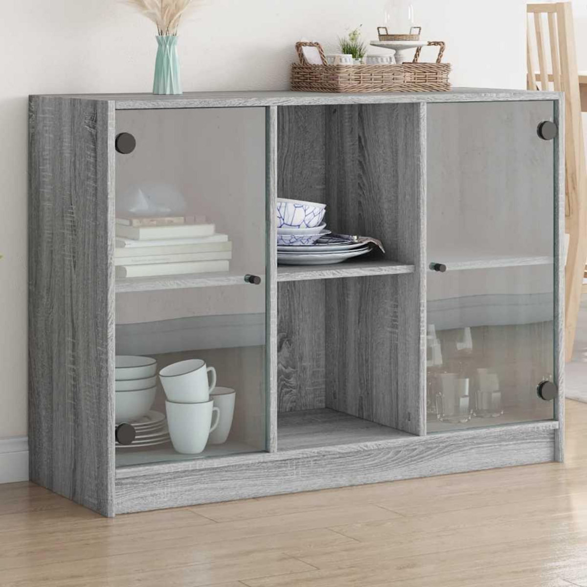 VIDAXL Buffet sonoma gris 102x37x75,5 cm bois d'ingenierie