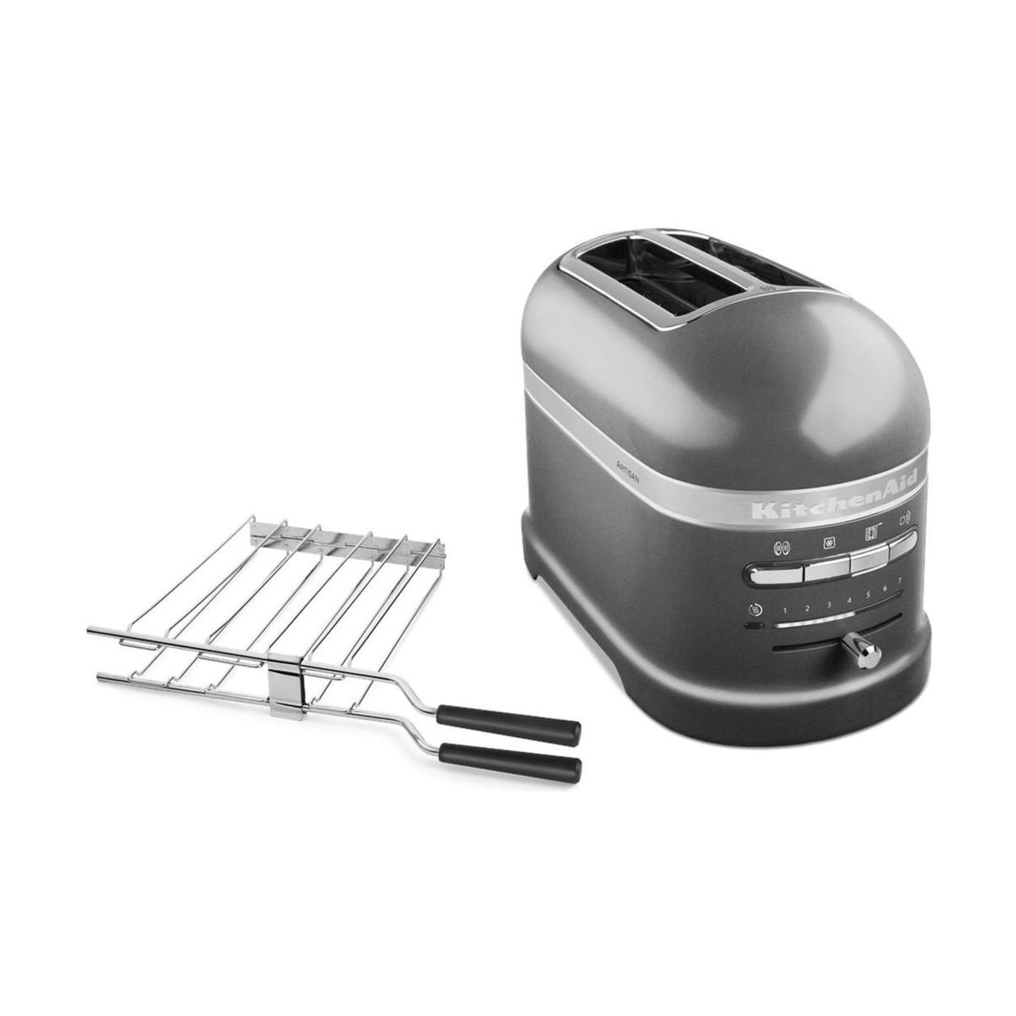 Voir la diapositive 3 : KitchenAid Grille-pain 5kmt2204ems gris etain