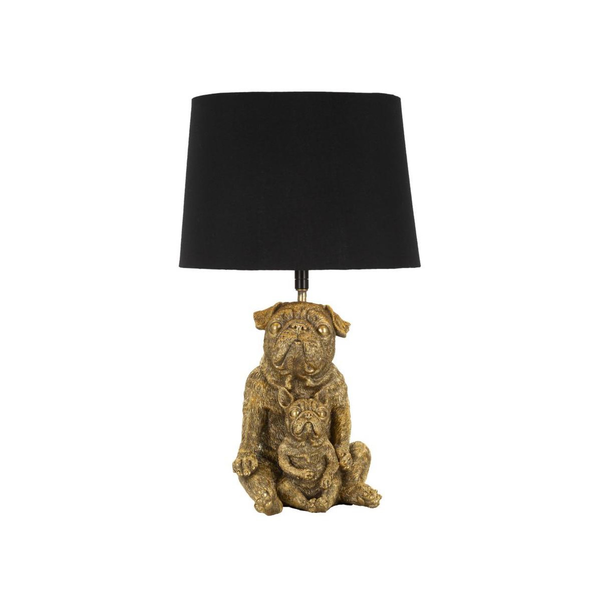 Paris Prix Lampe à poser en résine  chiens  43cm or & noir