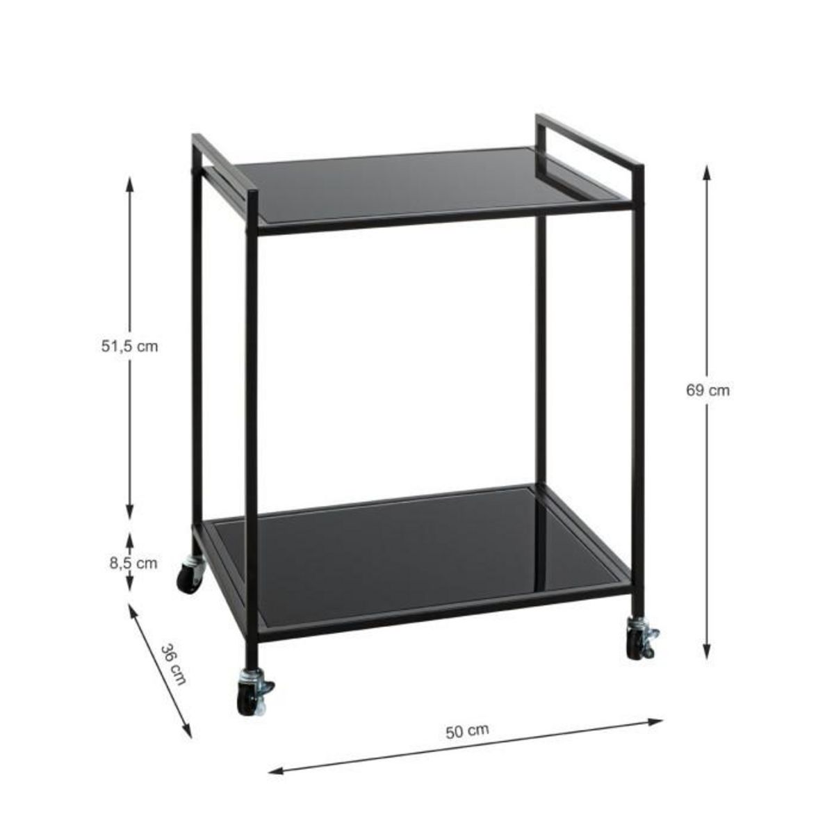 Paris Prix Desserte de Cuisine Design  Monano  69cm Noir