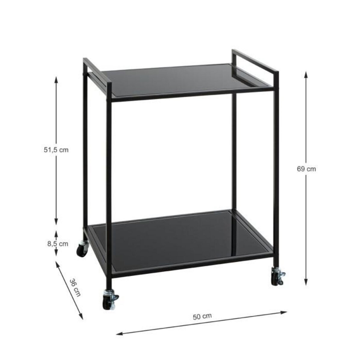 Paris Prix Desserte de Cuisine Design  Monano  69cm Noir