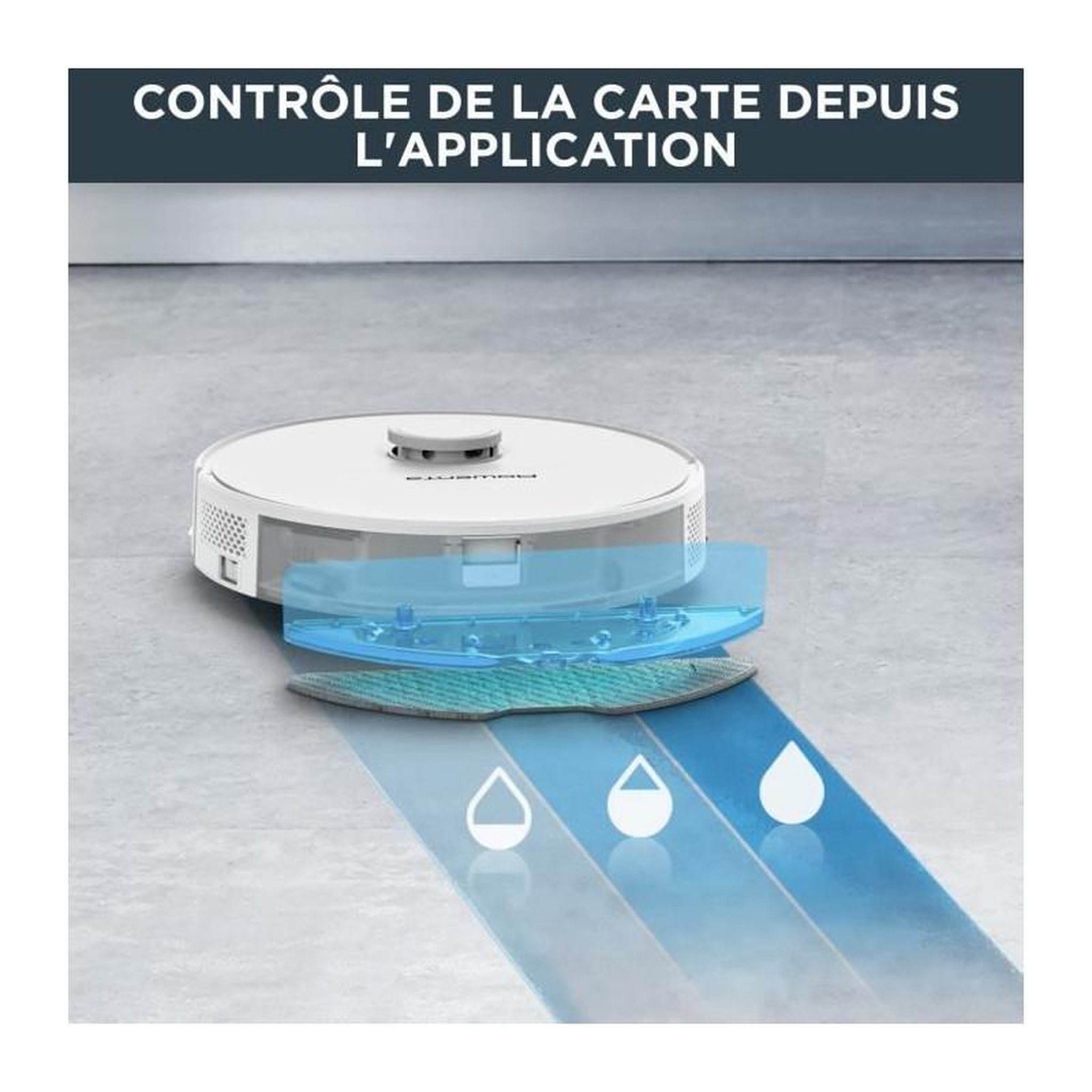 Voir la diapositive 3 : ROWENTA ROWENTA RR8567WH Aspirateur robot laveur, Aspire et lave, Navigation laser ultraprécise, Réglages personnalisés, X-Plorer, Bl