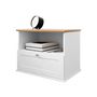 Voir la diapositive 4 : BEST MOBILIER Francesco - table de chevet - effet bois et blanc - 62 cm