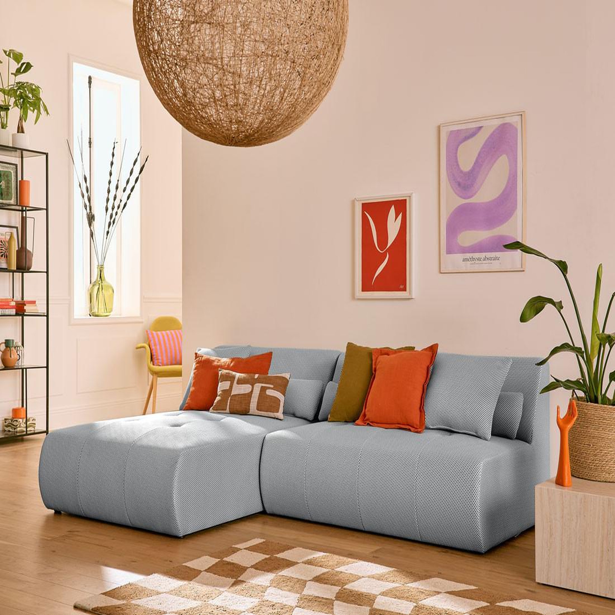 Voir la diapositive 1 : LISA DESIGN Onyx - canapé modulable d'angle réversible 4 places - en tissu mailles 3d