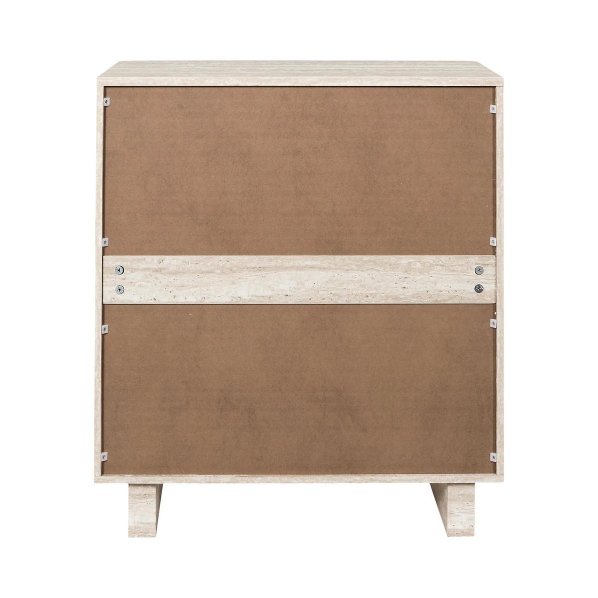 Voir la diapositive 6 : The Home Deco Factory Commode 3 tiroirs  pietra  79cm beige
