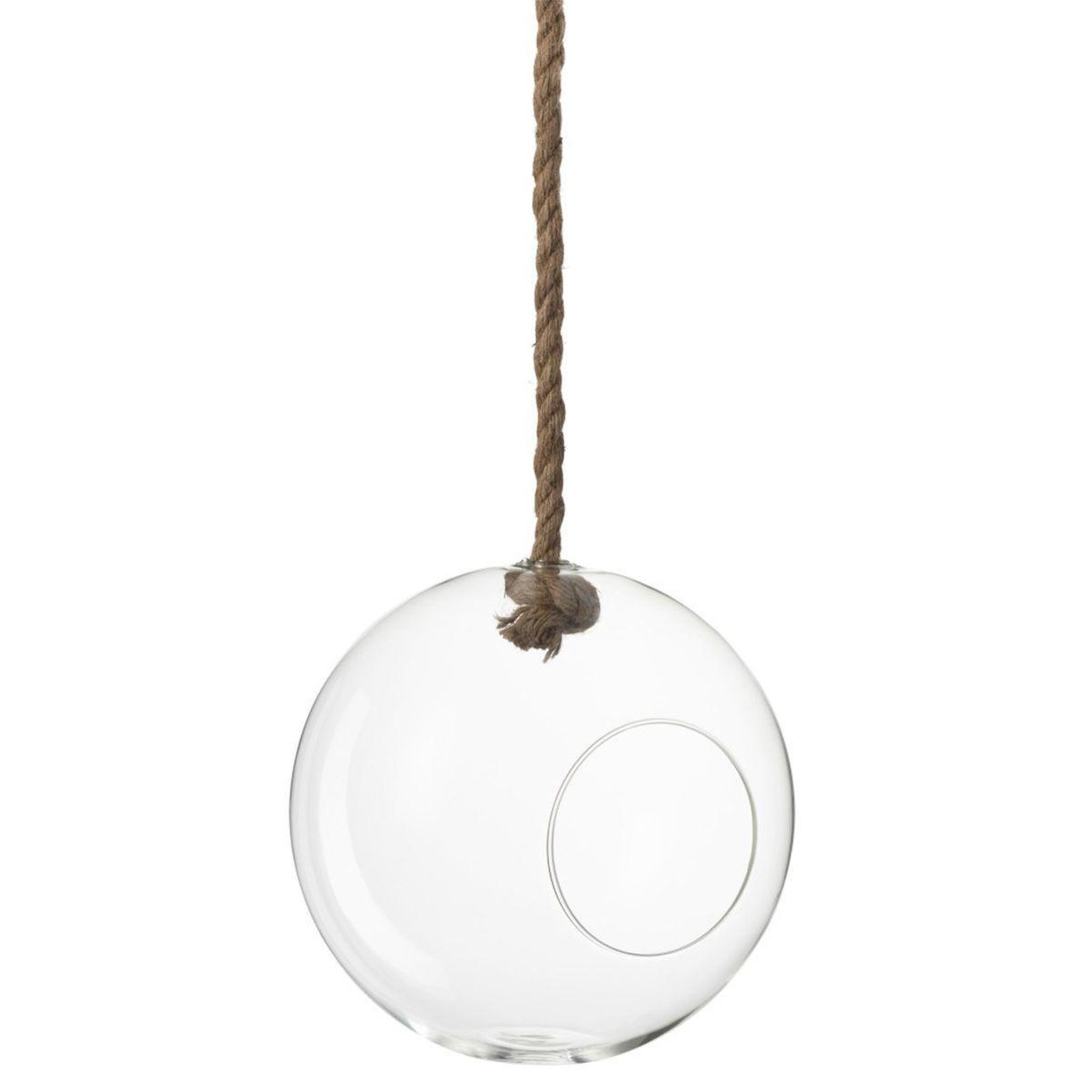 J-LINE Terrarium Verre & Corde  Boule  25cm Transparent