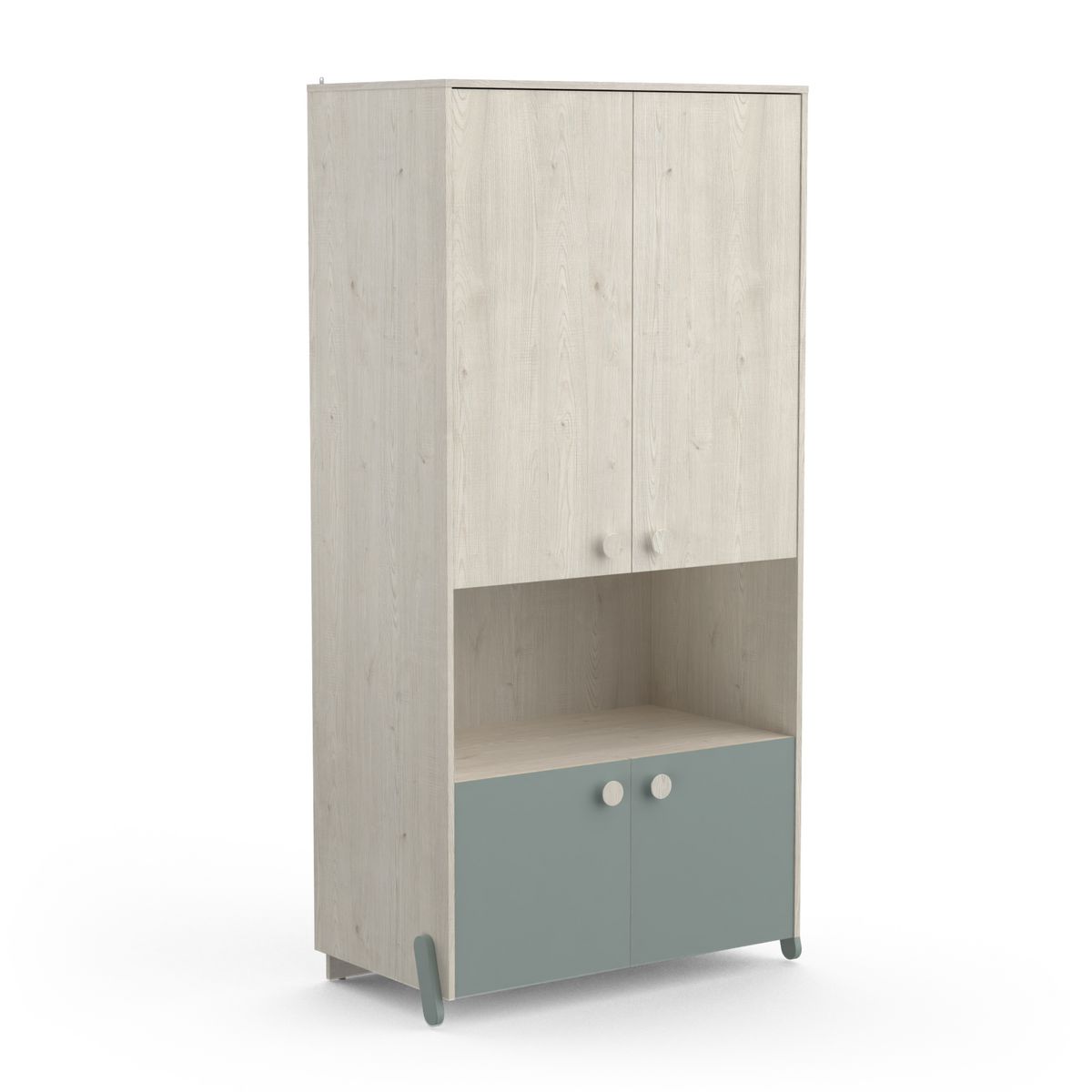 Armoire enfant 4 portes 1 niches L89cm NOLAN