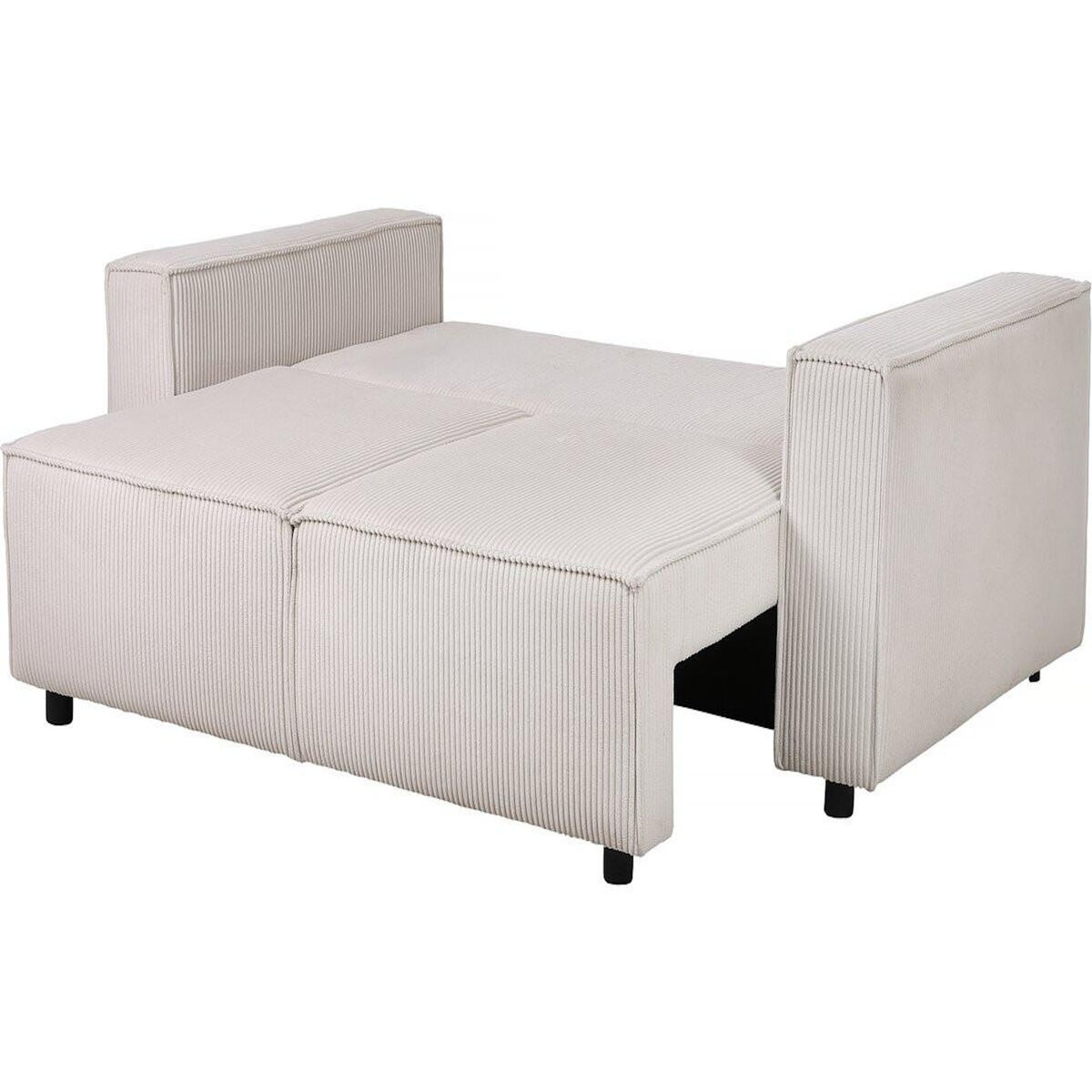 Habitat et Jardin Canapé droit convertible en velours côtelé  Montaigne S  - 2 places - Beige