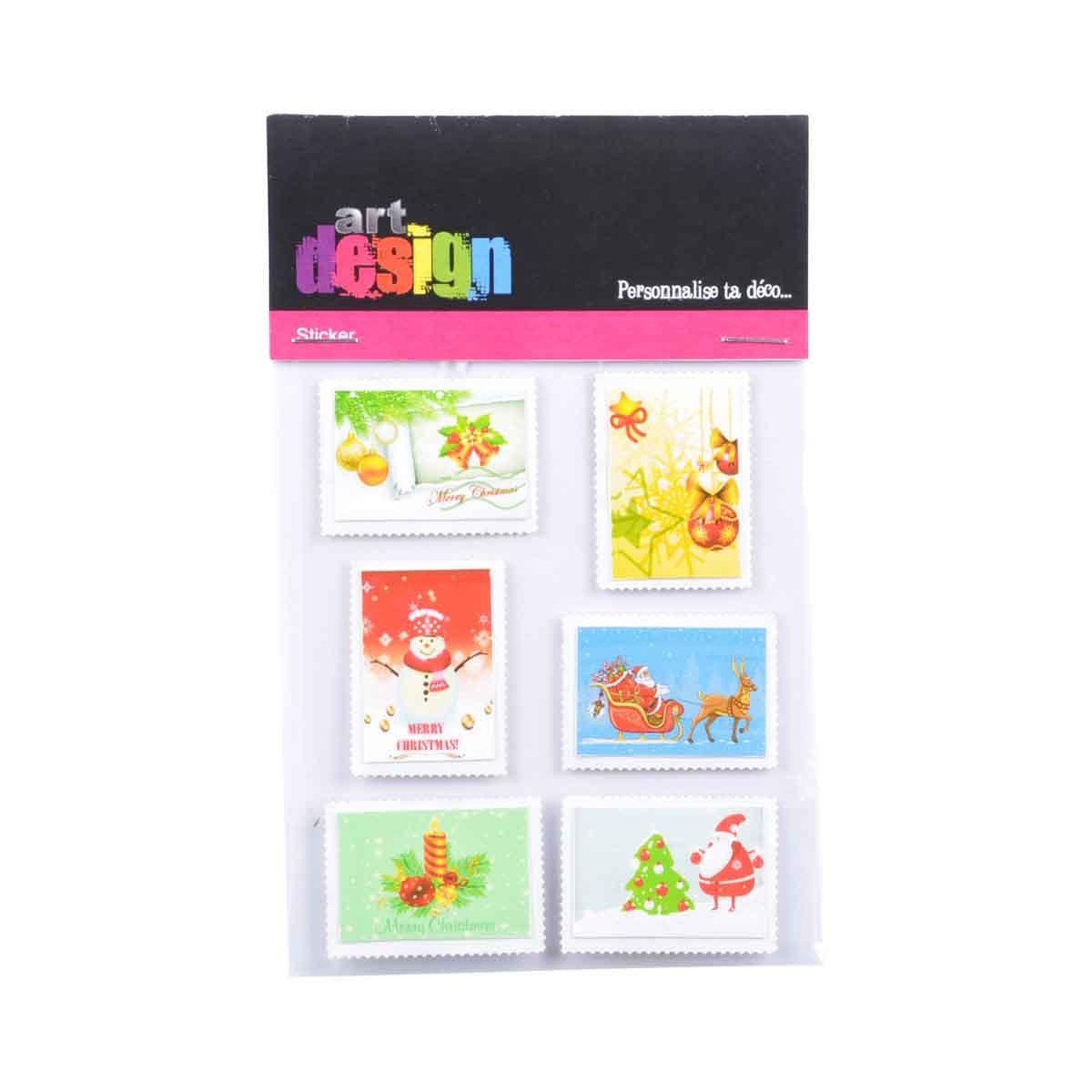 Voir la diapositive 2 : ARTDESIGN Stickers de noël  6 timbres  10x12cm multicolore