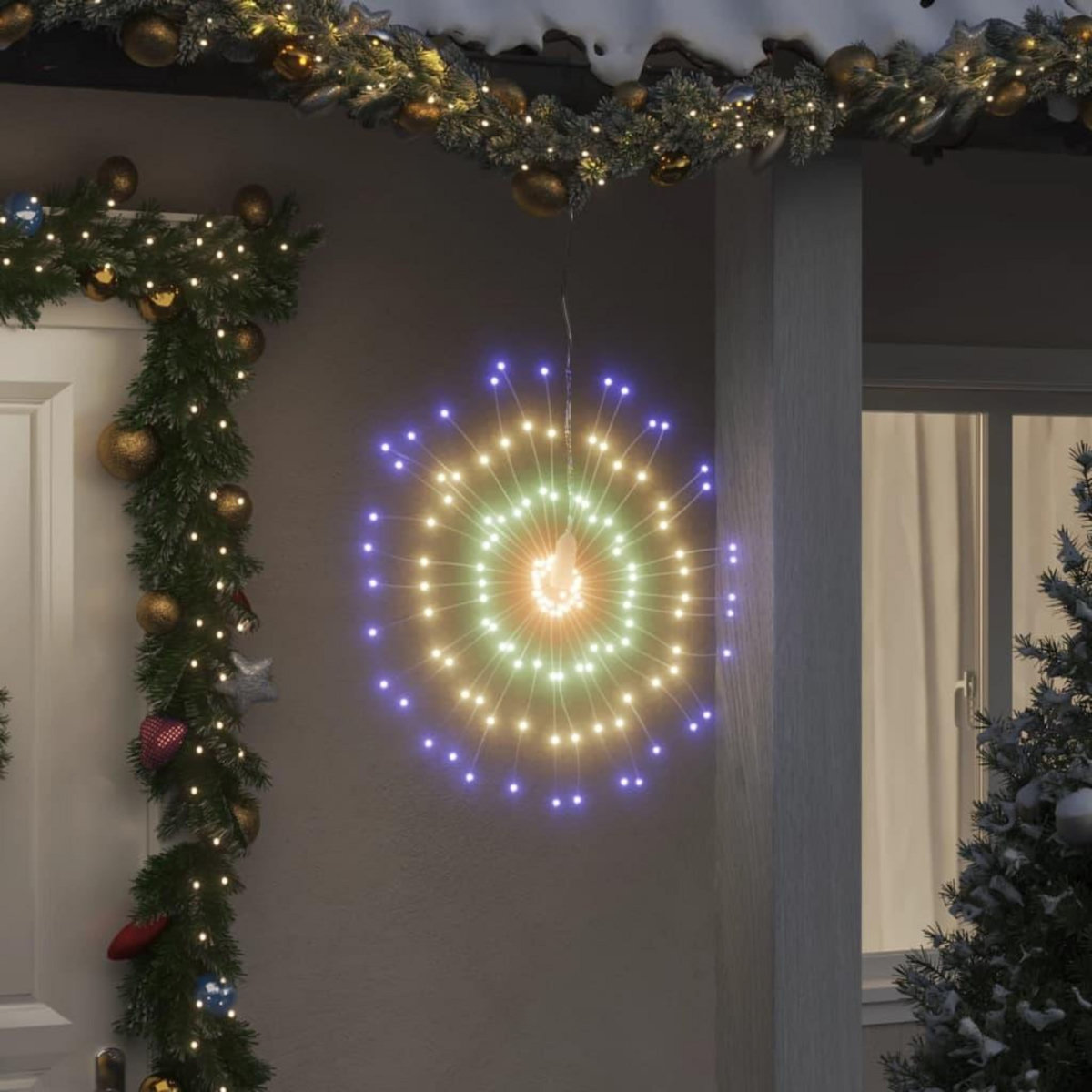 VIDAXL Etoile rayonnante de Noël 140 LED 4 pcs multicolore 17 cm