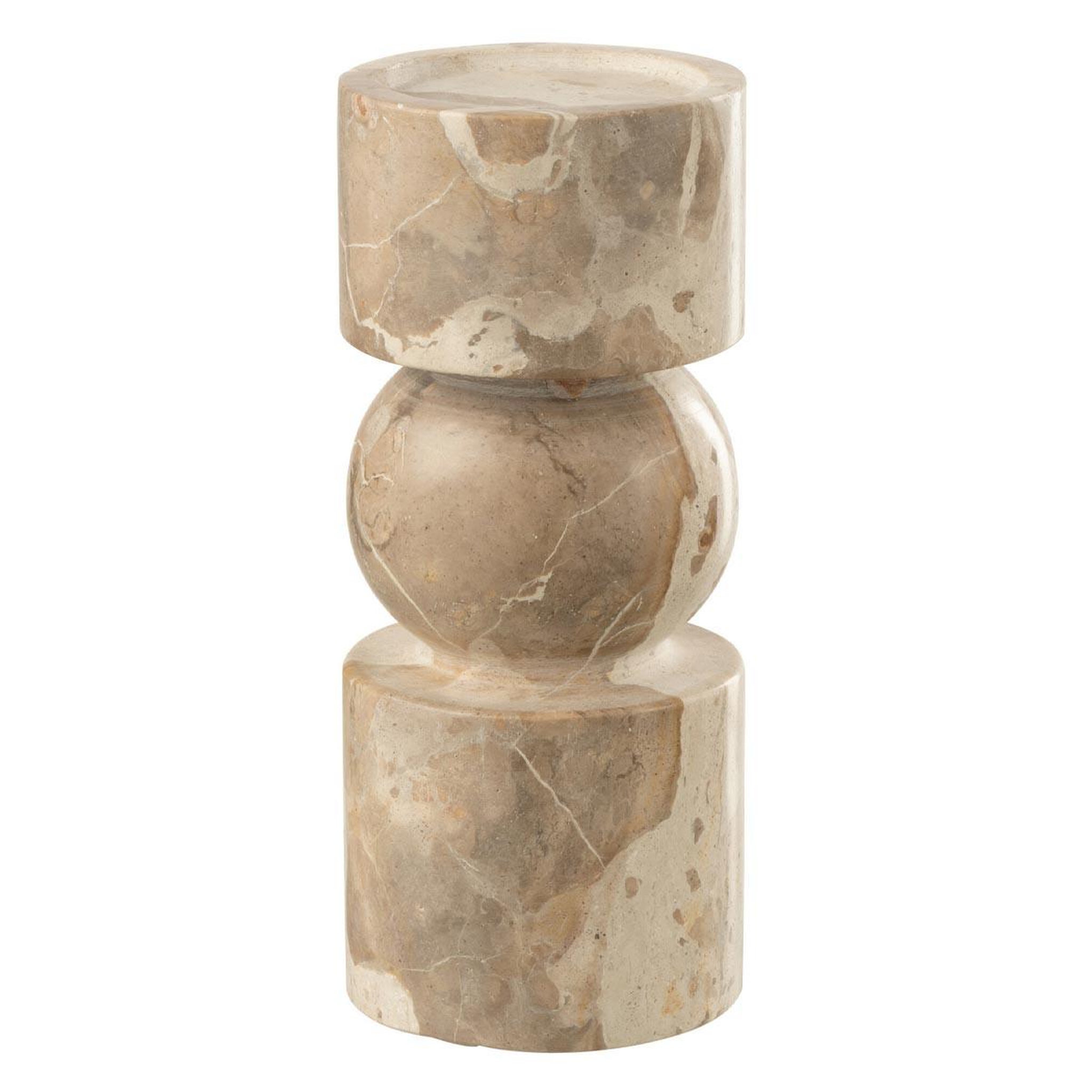 J-LINE Bougeoir en marbre  chance  23cm beige