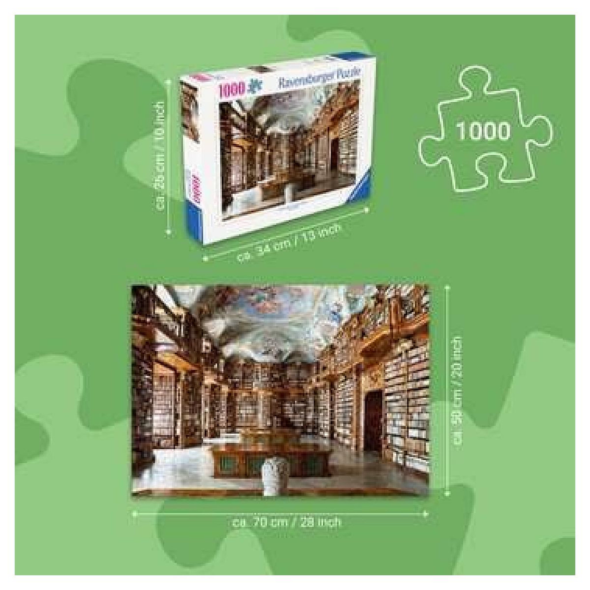 Voir la diapositive 3 : RAVENSBURGER Puzzle La bibliotheque de l abbaye de St Florian 1000 p