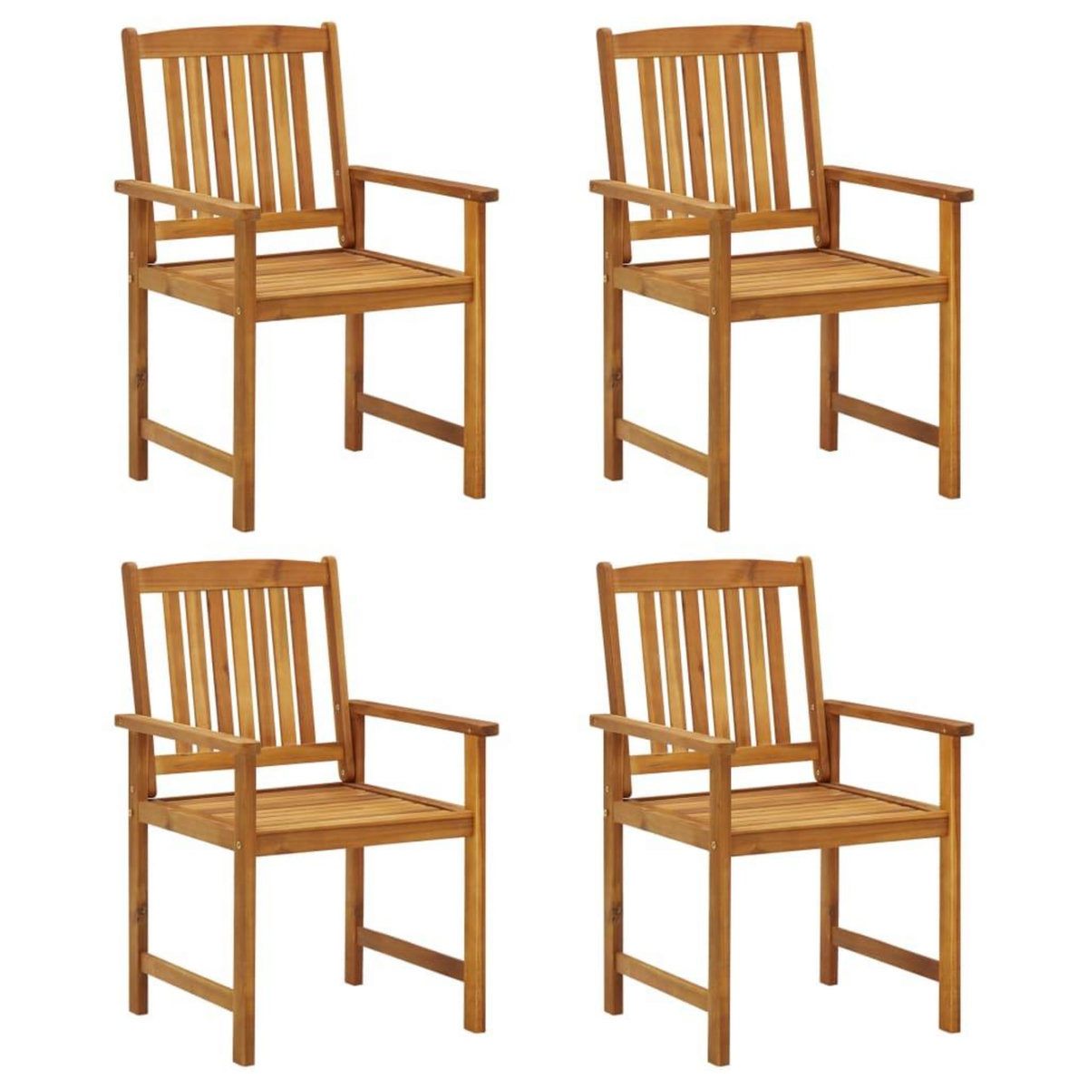 VIDAXL Chaises de jardin avec coussins lot de 4 Bois d'acacia massif