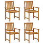 Voir la diapositive 3 : VIDAXL Chaises de jardin avec coussins lot de 4 Bois d'acacia massif