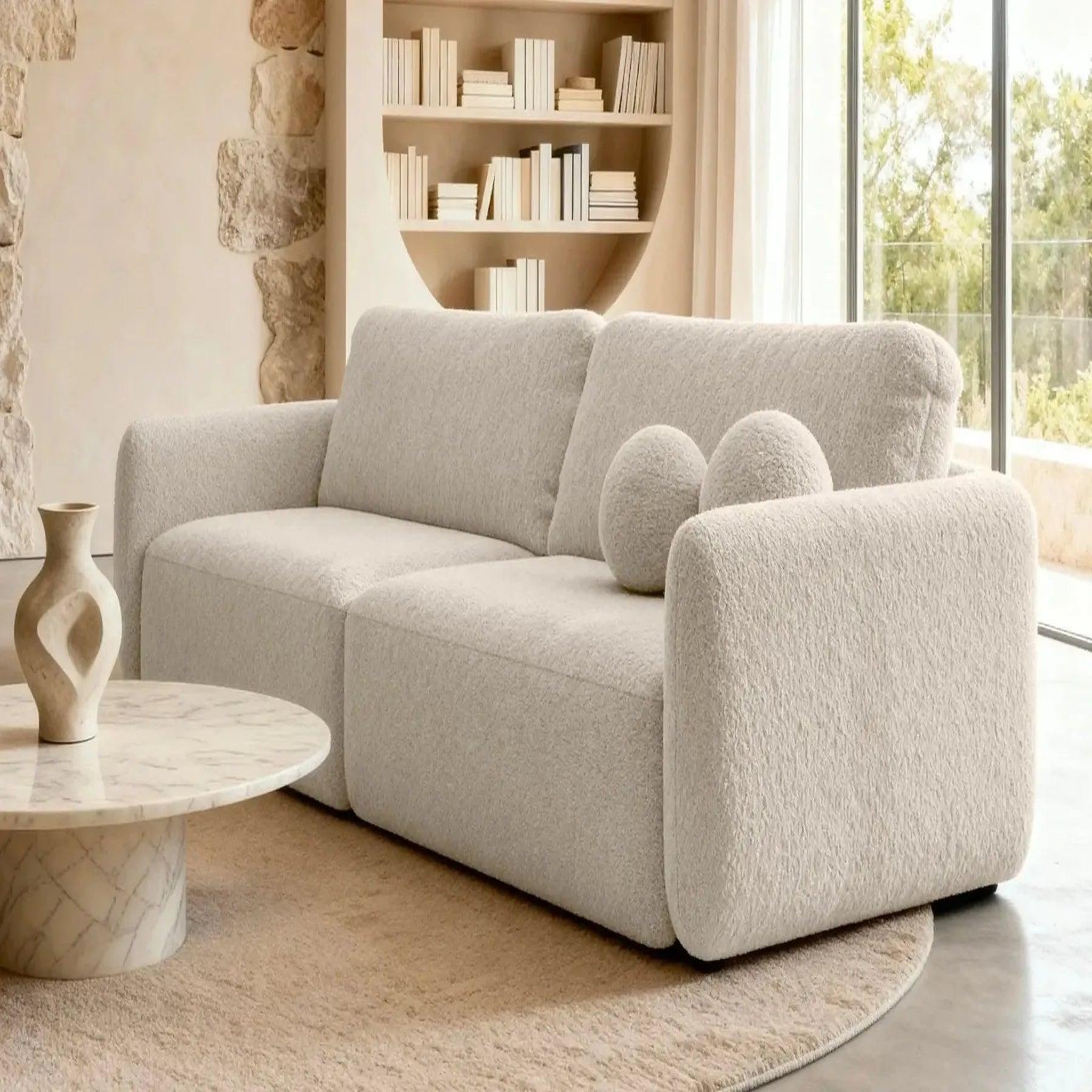 Voir la diapositive 6 : CASANOVA PARIS Gigi - canapé droit convertible tissu bouclette