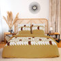 Voir la diapositive 1 : COTE DECO Housse de couette 240 x 260 Geojaune + 2 taies 100% coton 57 fils