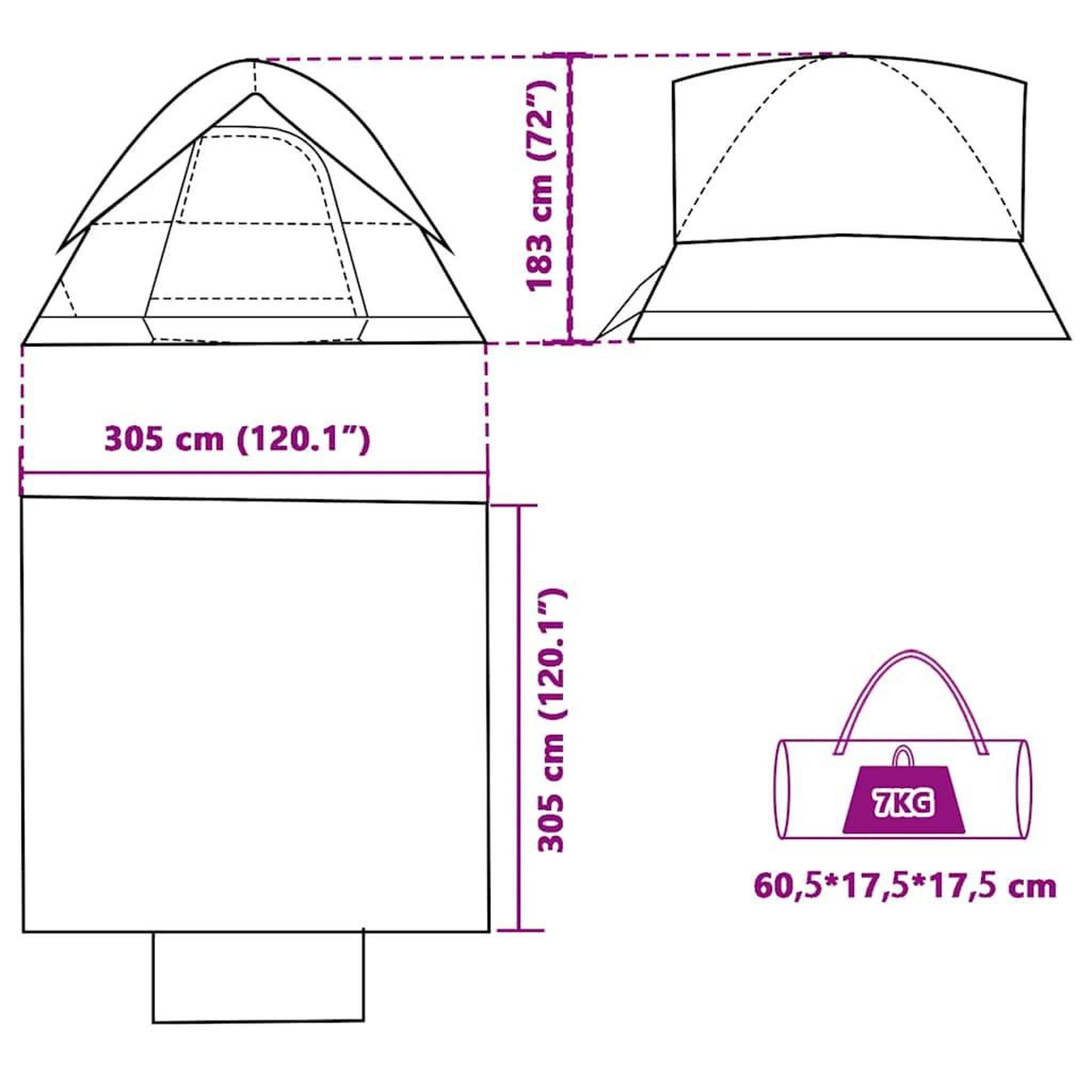 Voir la diapositive 6 : VIDAXL Tente familiale a dome 6 personnes orange impermeable