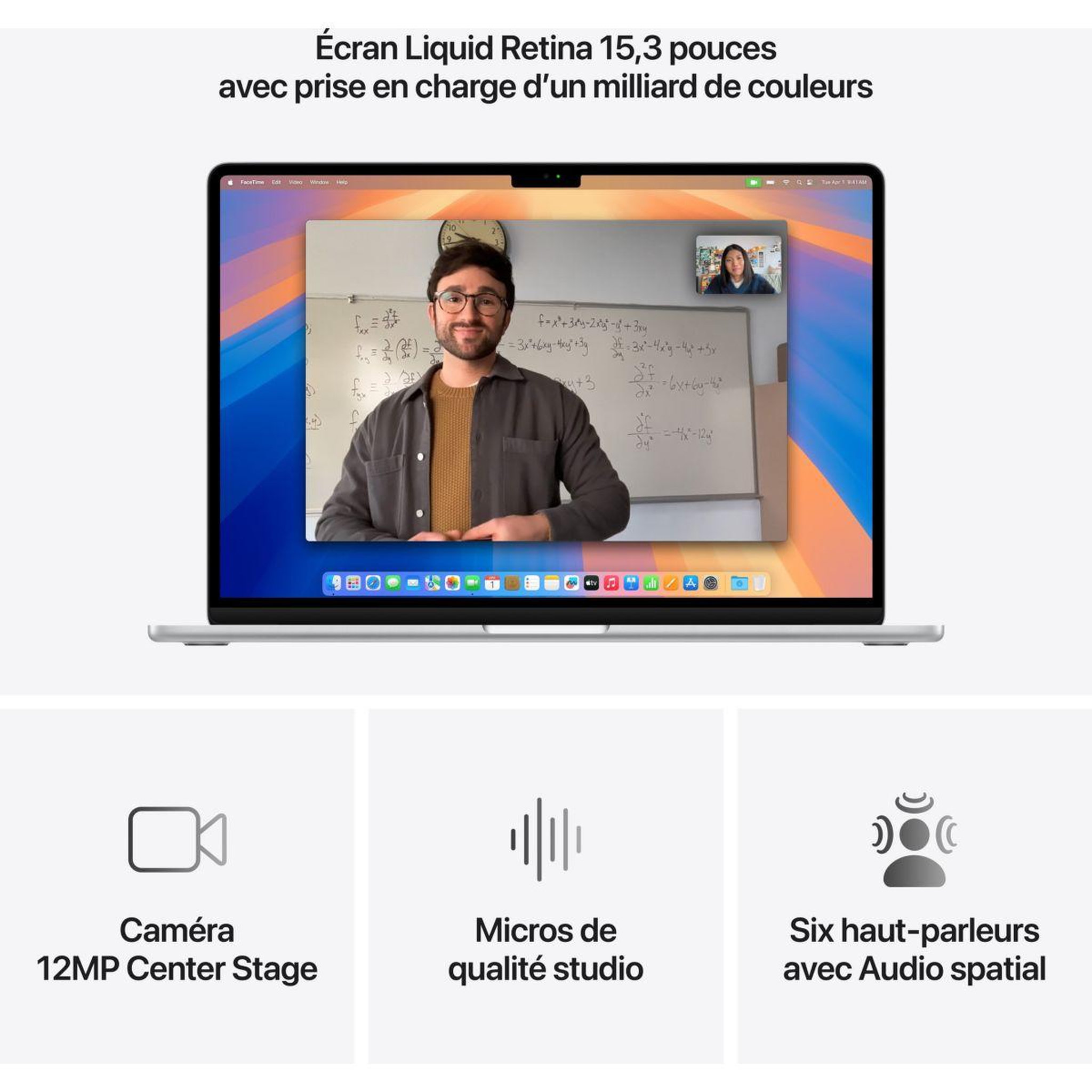 Voir la diapositive 5 : APPLE Ordinateur apple air 15  puce m4 cpu 10 / gpu 10 coeurs mémoire ram 16go stockage 256go ssd retina argent