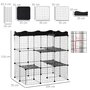 Voir la diapositive 3 : PAWHUT Cage parc enclos chat modulable dim. L105 x l70 x H105 cm 3 niveaux 2 portes rampe plateformes PE motif graphique fil métallique noir