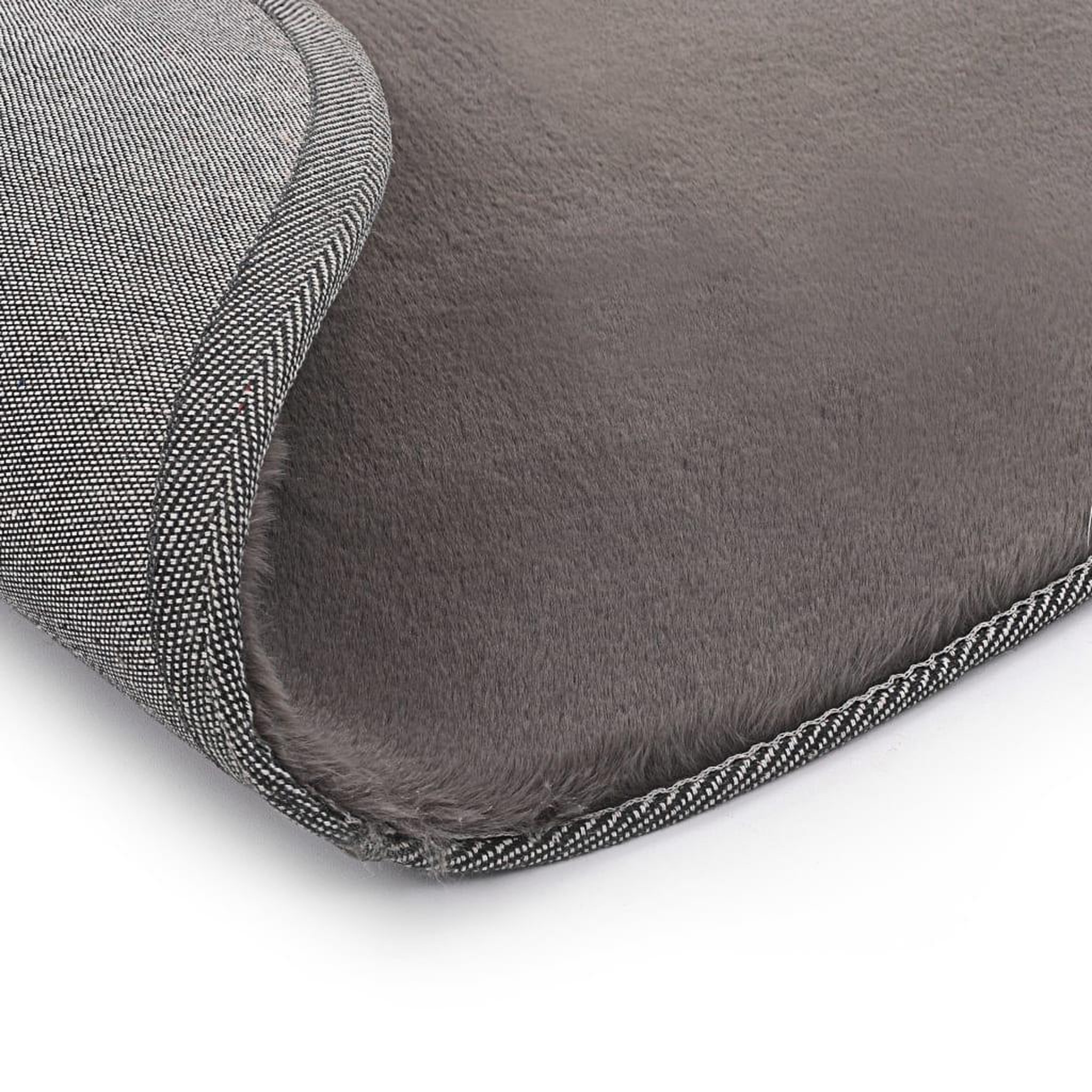 Voir la diapositive 3 : VIDAXL Tapis 160 cm Fausse fourrure de lapin Gris fonce