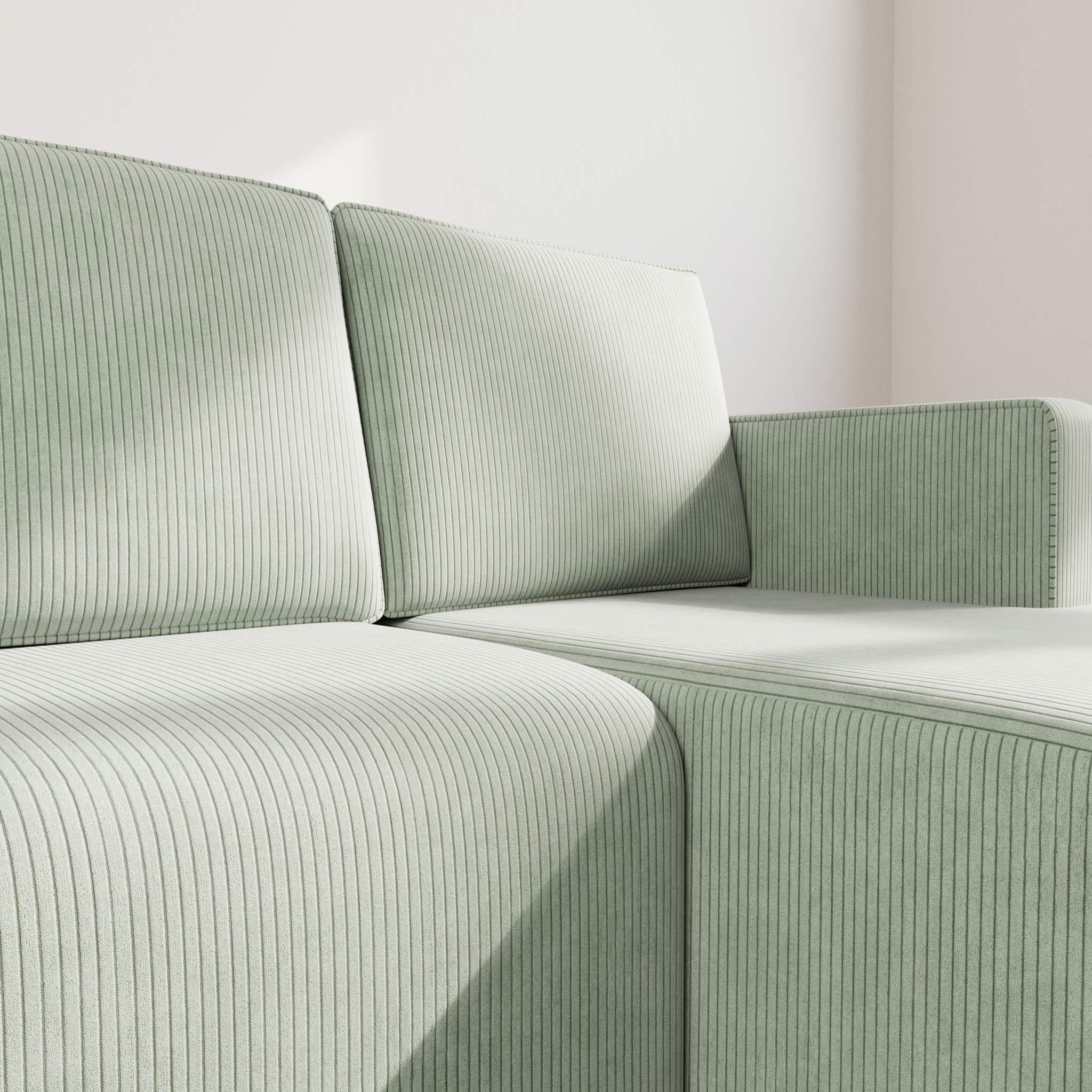 Voir la diapositive 4 : BEST MOBILIER Topaze - canapé d'angle droit 4 places convertible avec coffre en velours côtelé