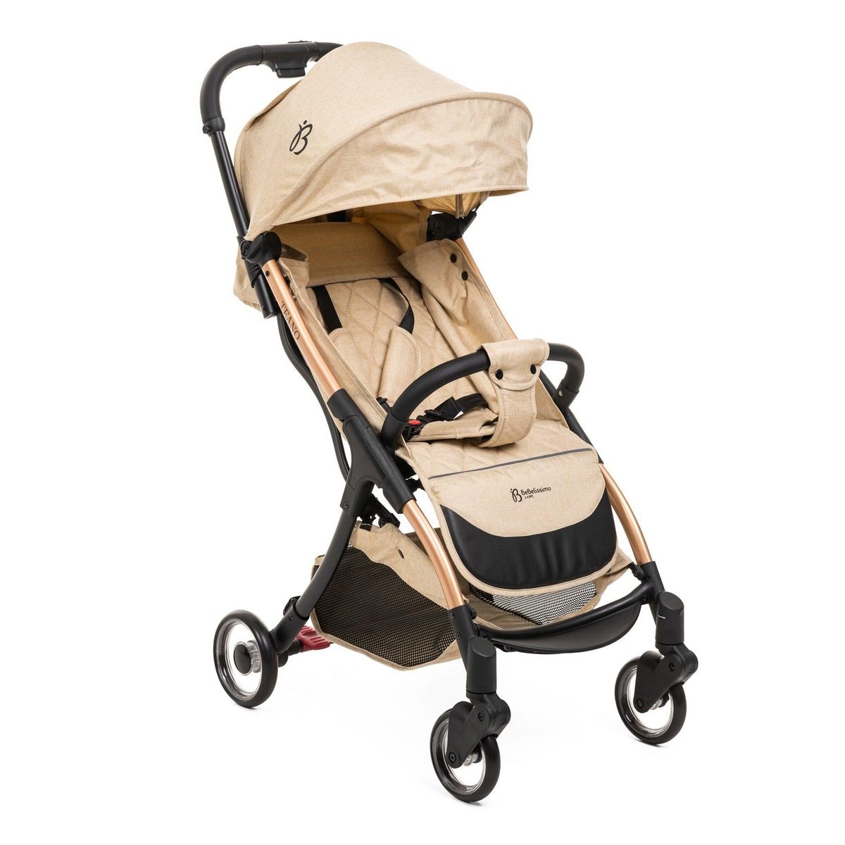 BEBELISSIMO Bebelissimo - Poussette bébé Citadine Ultra Compacte - De 0 à 36 mois - Teano - beige