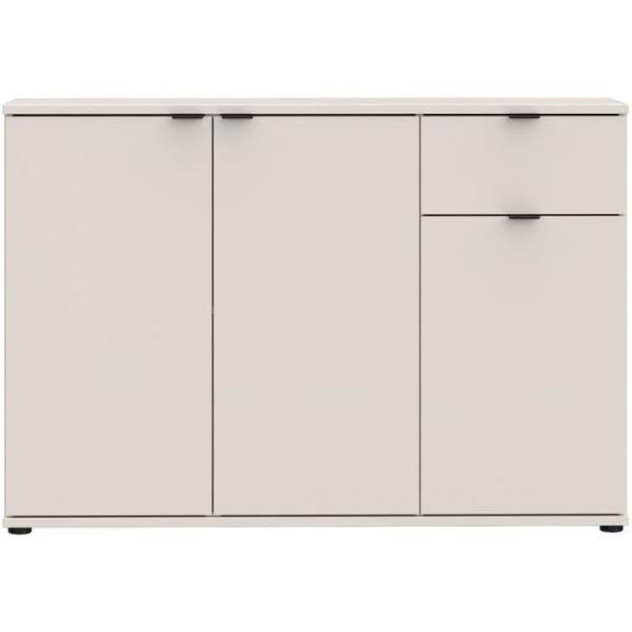 Voir la diapositive 3 : MARKET24 Commode - GANYMEDE - 3 portes - 1 tiroir - Sable - 119,8 x 34,1 x 82,3 cm
