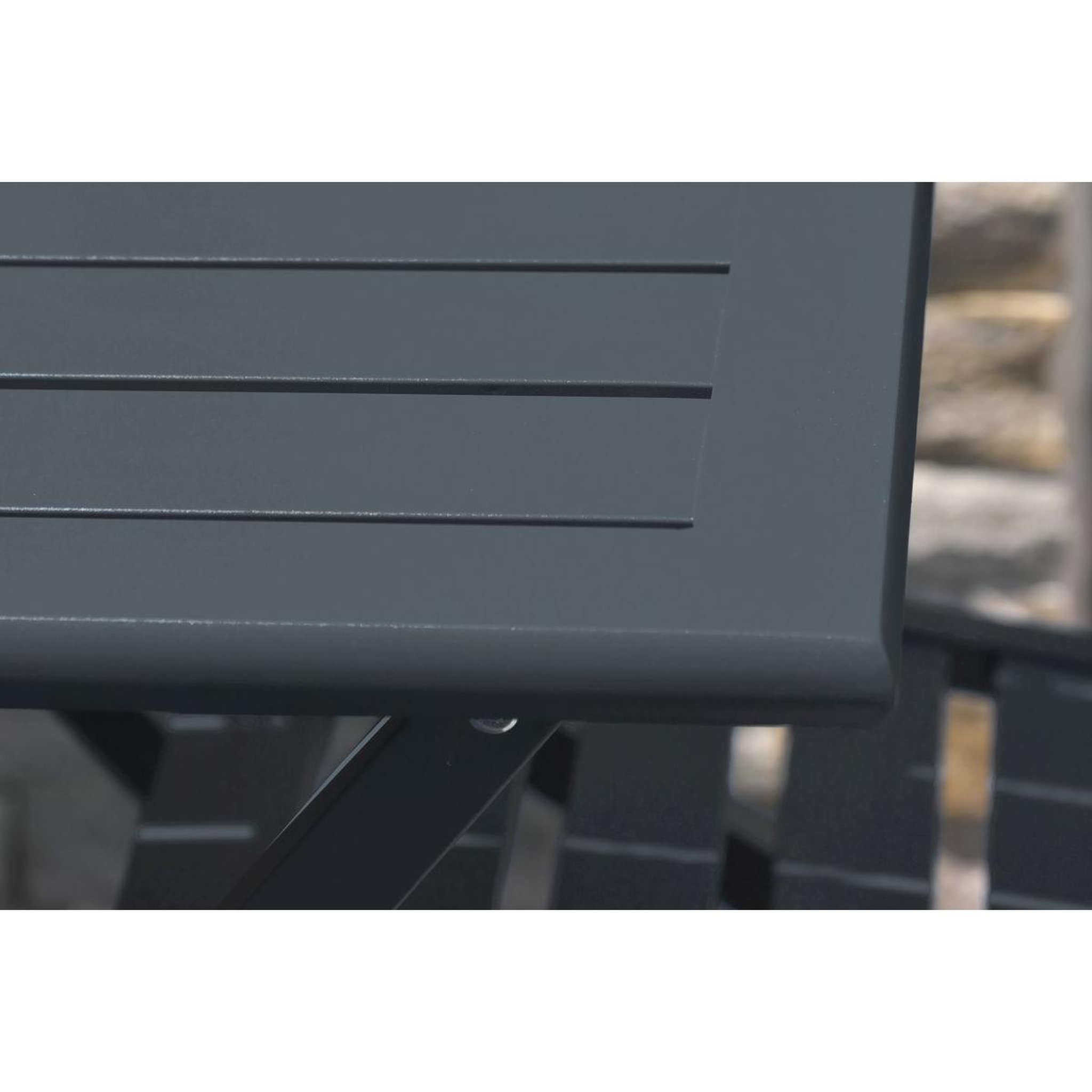 Voir la diapositive 2 : Paris Prix Table de Jardin Pliante  Marius  140cm Gris Anthracite
