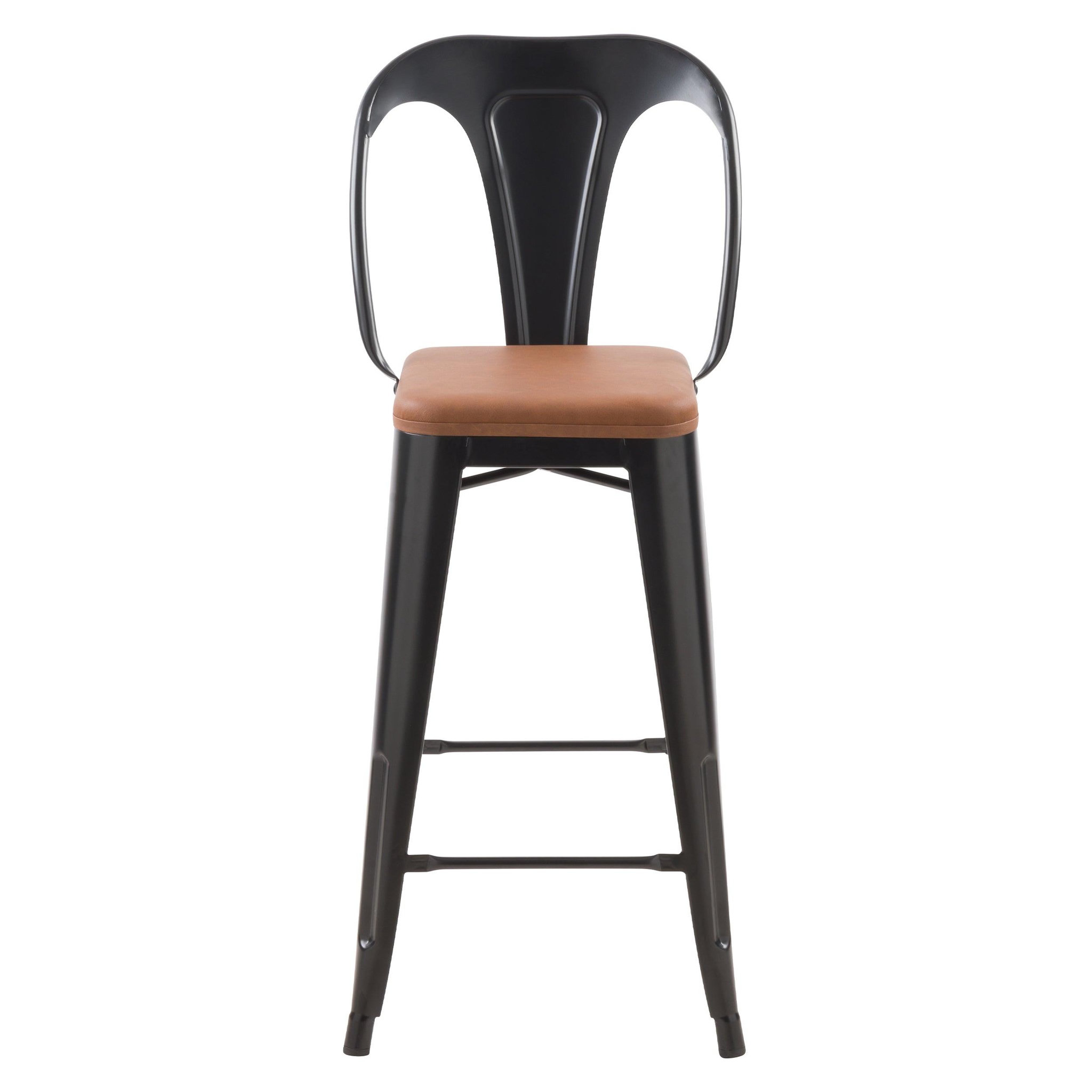 Voir la diapositive 3 : MAISON PAVANE Lot de 2 chaises pour îlot central 68 cm noires et marron-charly