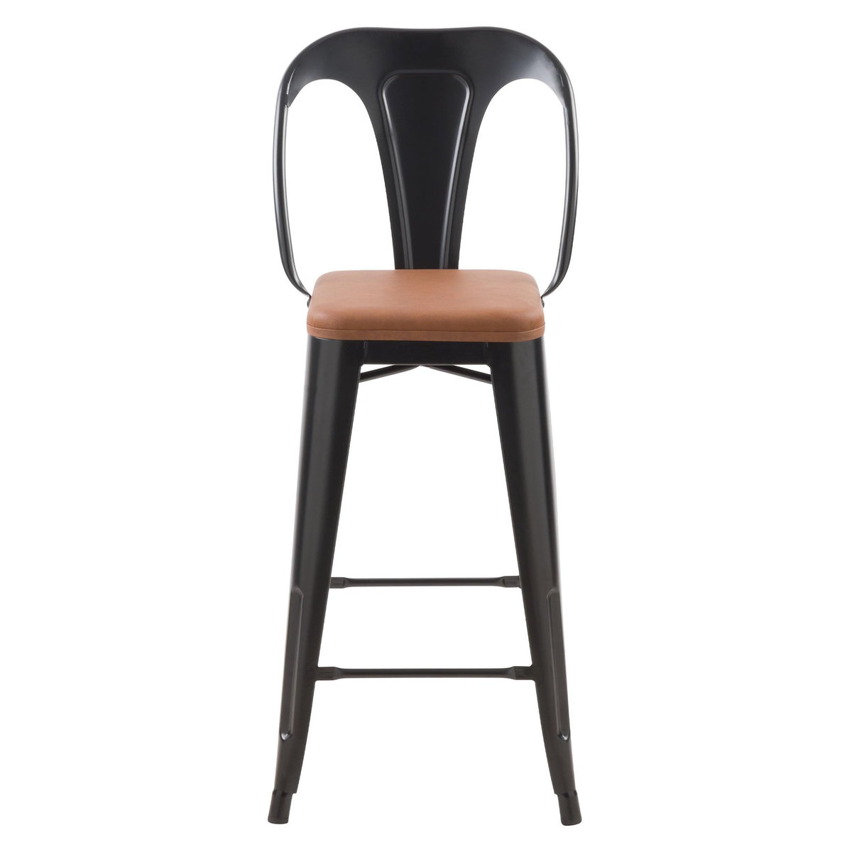 Rendez vous déco Lot de 2 chaises pour îlot central 68 cm noires et marron-Charly