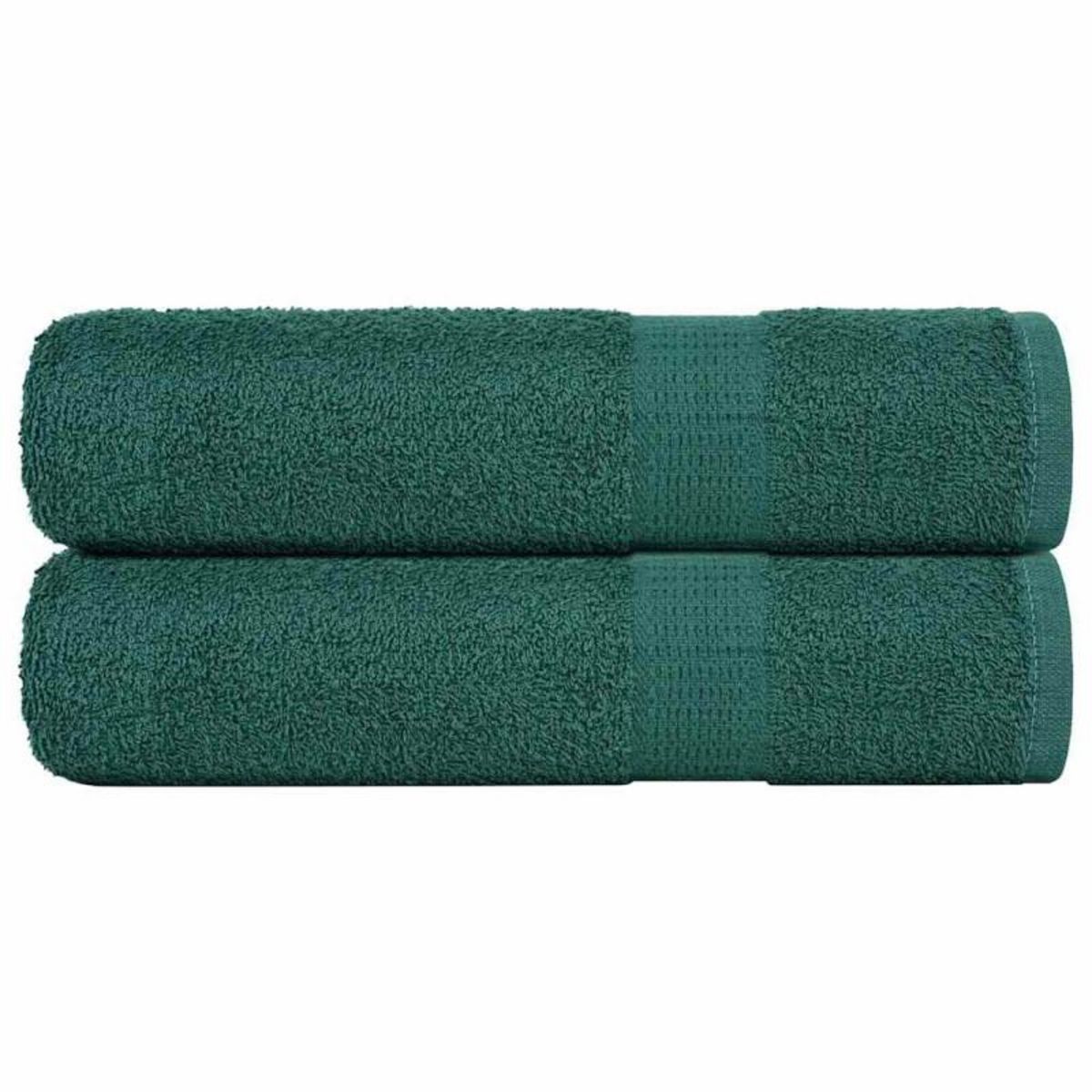 VIDAXL Serviettes de bain 2 pcs vert 100x150 cm 360 g m² 100% coton