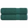 Voir la diapositive 1 : VIDAXL Serviettes de bain 2 pcs vert 100x150 cm 360 g m² 100% coton