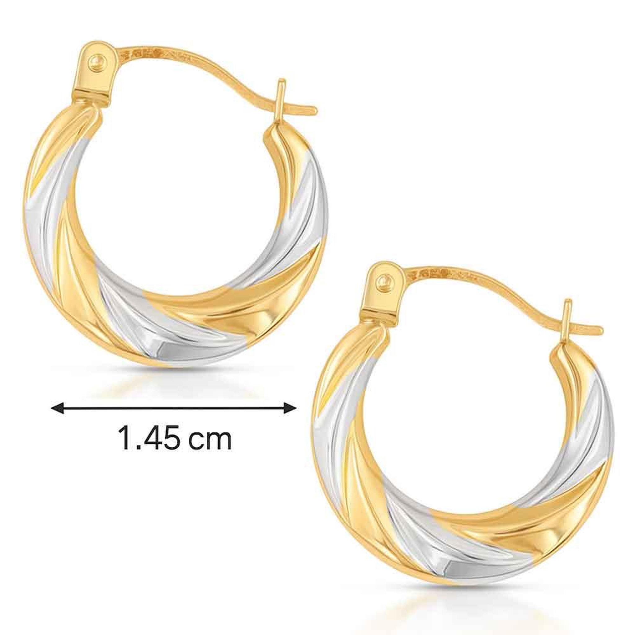 Voir la diapositive 2 : L'ATELIER D'AZUR Boucles d'Oreilles Créoles Or Bicolore - Femme