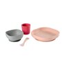 BEABA Set vaisselle silicone 4 pièces - rose