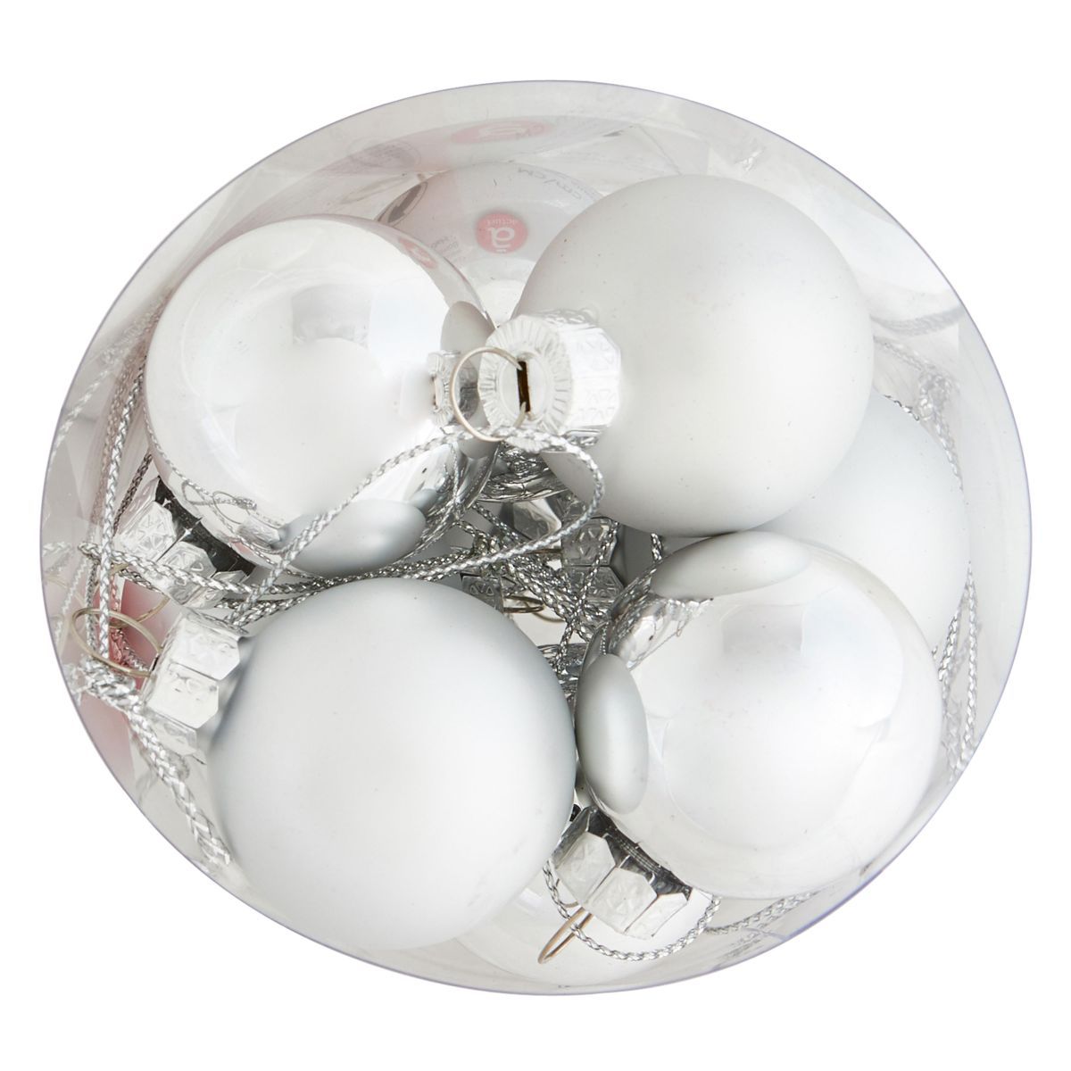 ACTUEL Lot 12 boules verre d.3,5cm argent