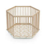 WEBABY Parc bébé hexagonal en bois ALVEO - 125 x 109 x 65 cm