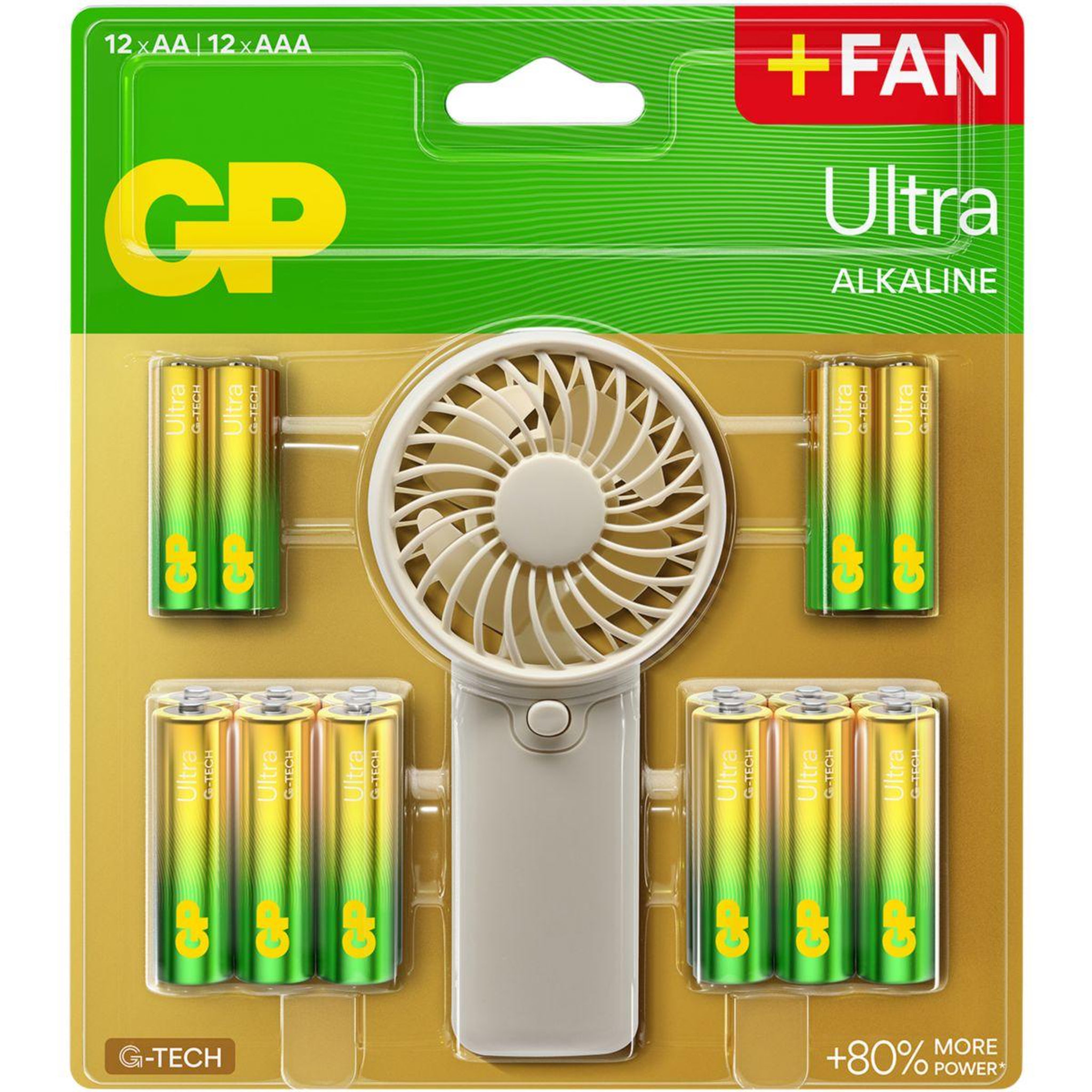 GP BATTERIES Pile x12 aa + x12 aaa + ventilateur