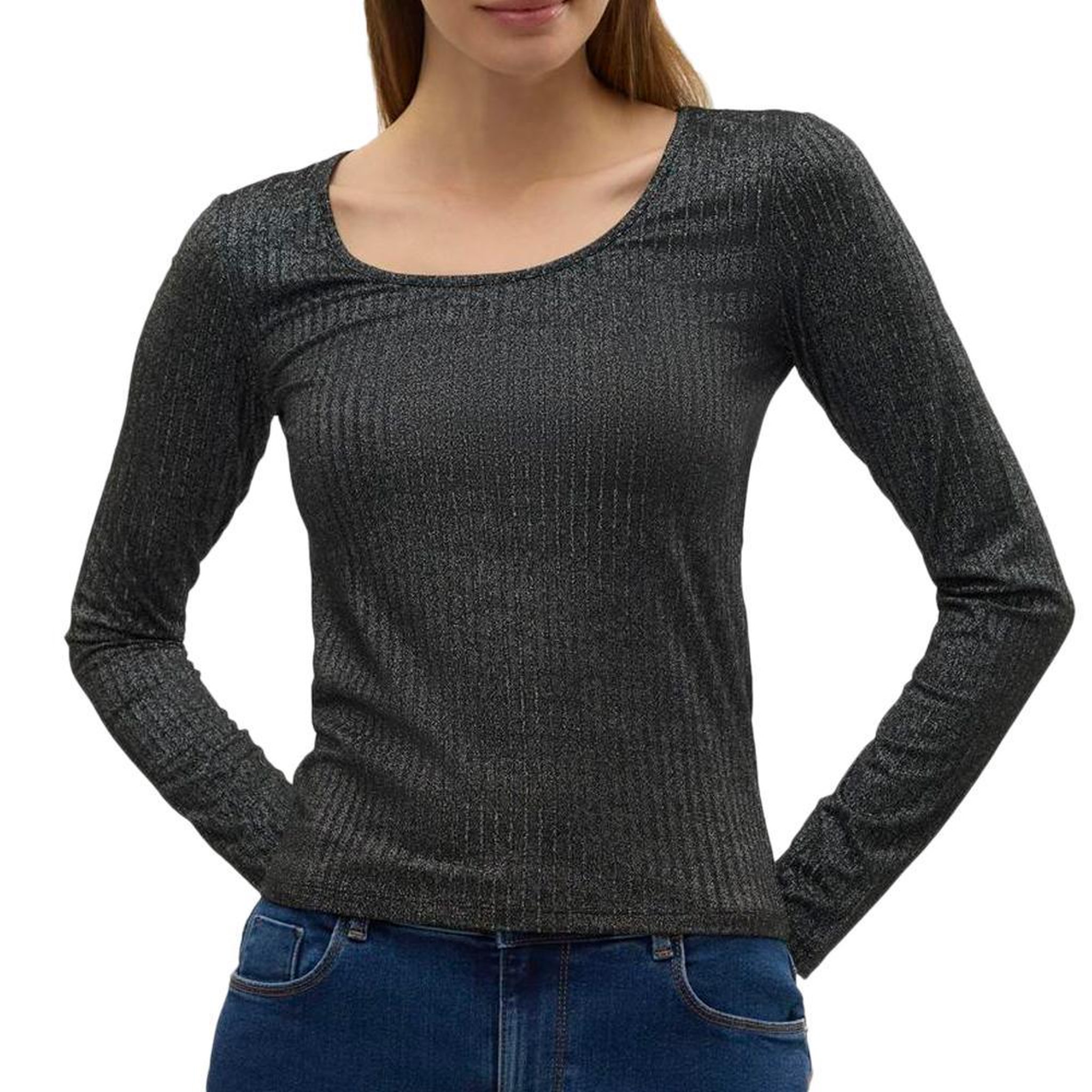 Vero Moda T-shirt Manches Longues Gris Foncé Femme Vero Moda Cora. Coloris disponibles : Gris