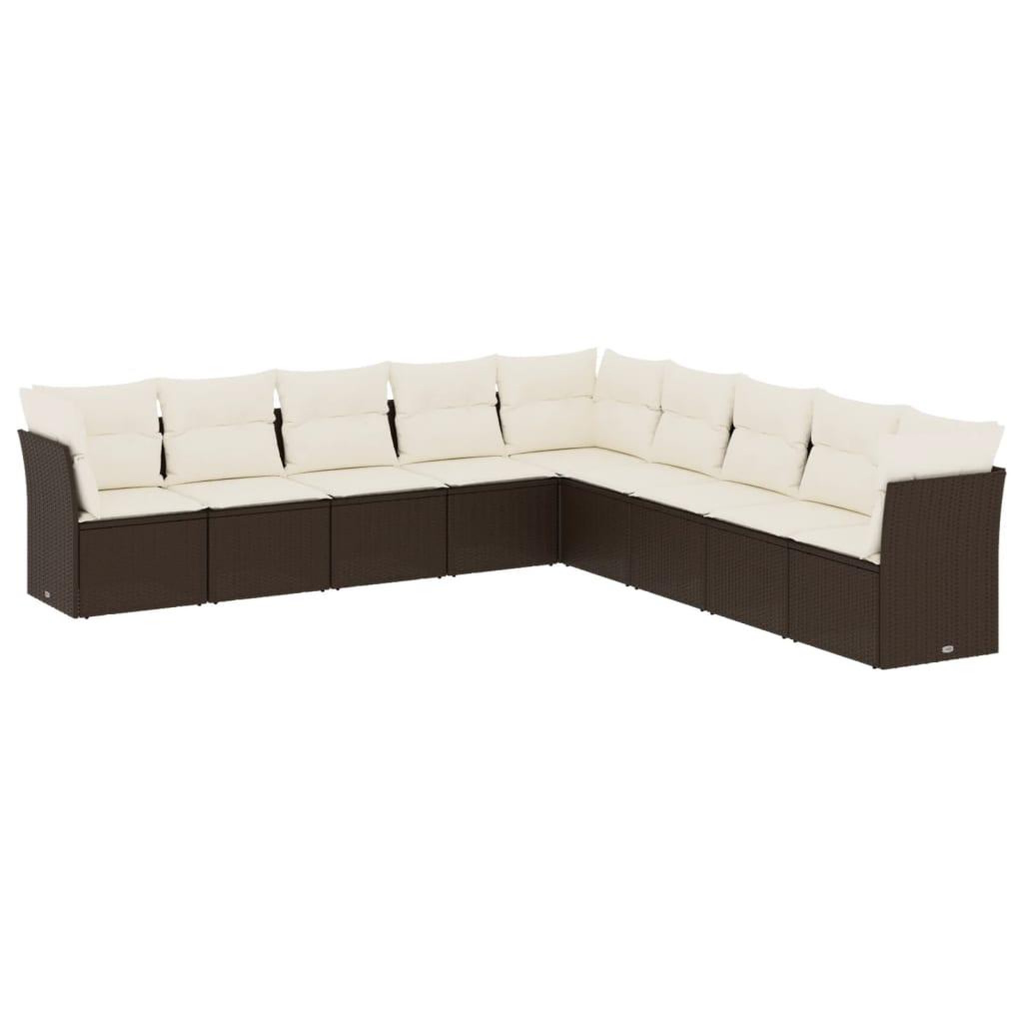 Voir la diapositive 2 : VIDAXL Salon de jardin avec coussins 9 pcs marron resine tressee