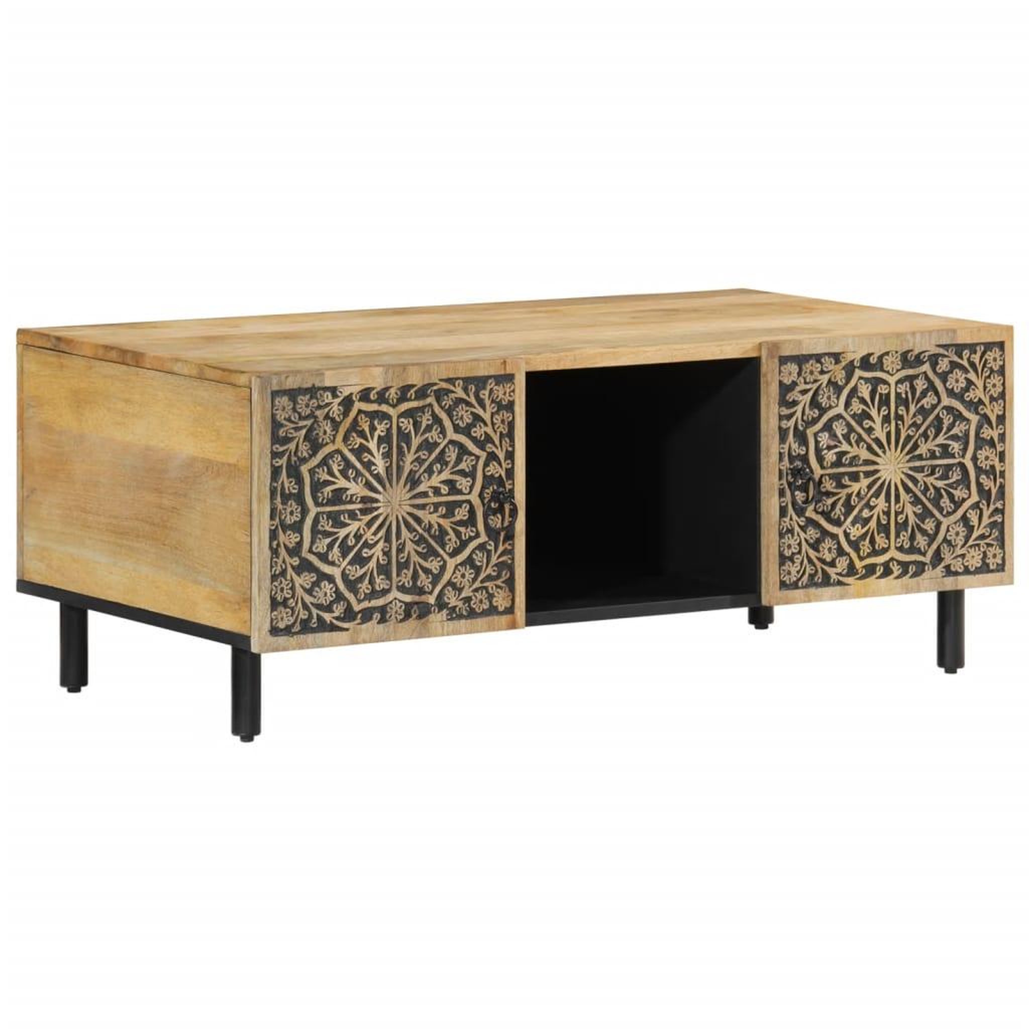 Voir la diapositive 2 : VIDAXL Table basse 100x54x40 cm bois de manguier massif