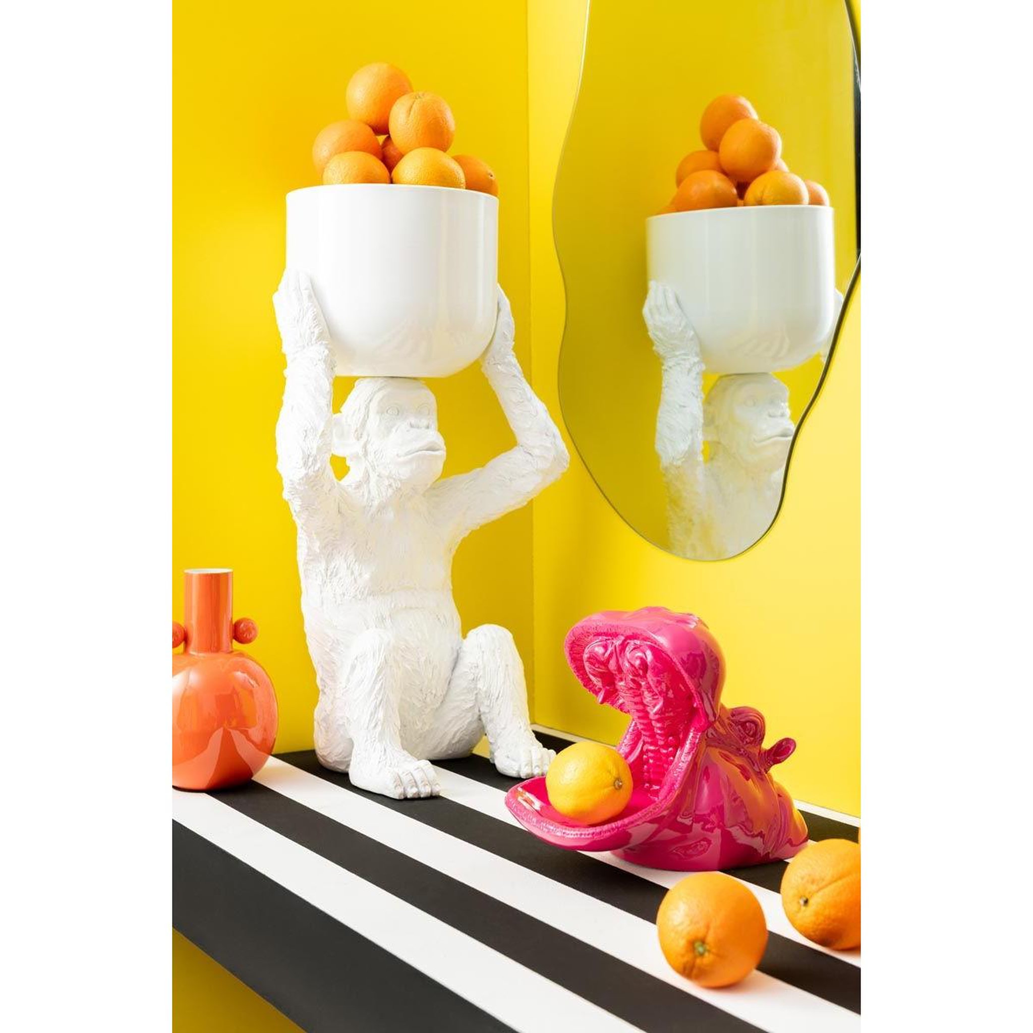 Voir la diapositive 4 : J-LINE Seau à glace design  singe  57cm blanc