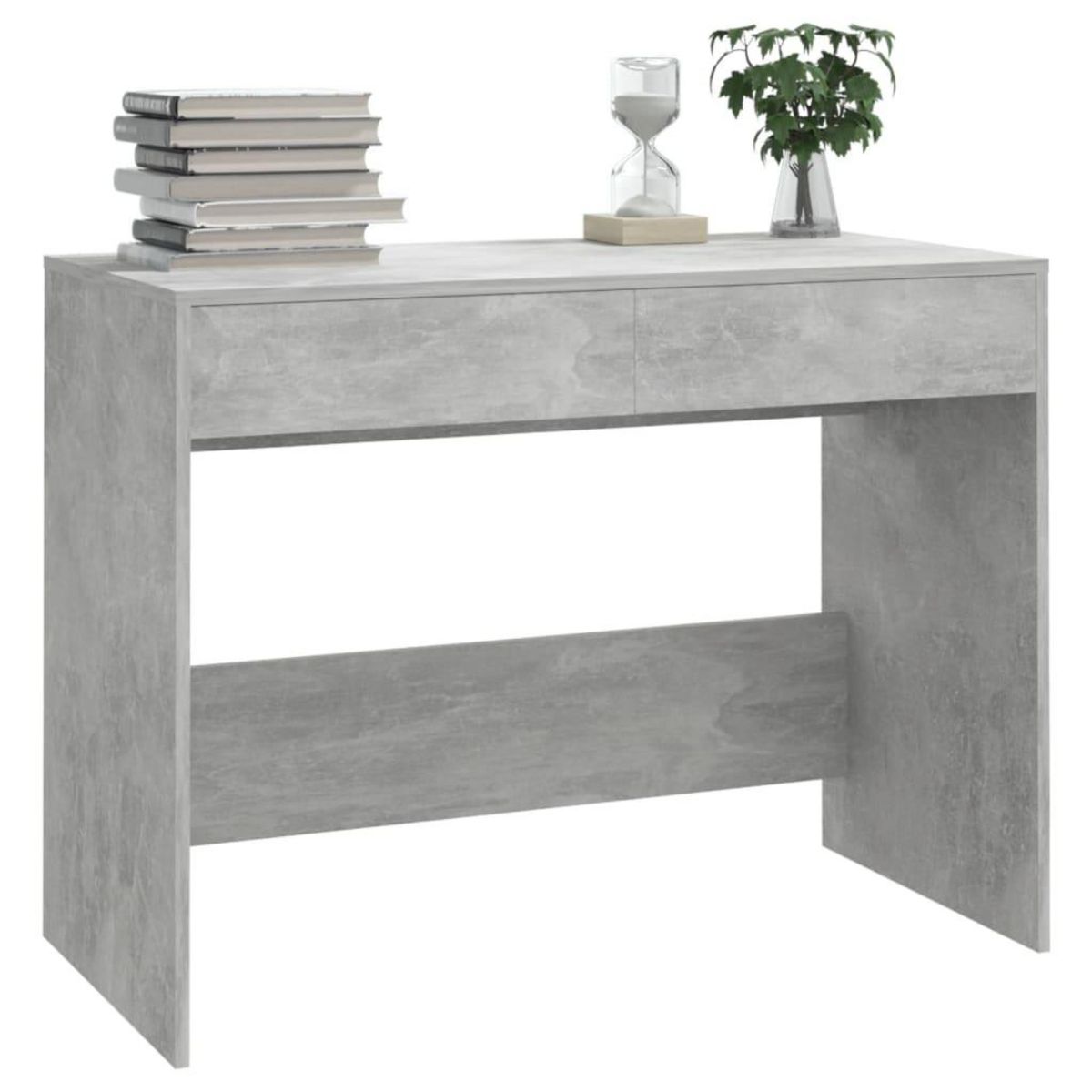 VIDAXL Bureau gris beton 101x50x76,5 cm bois d'ingenierie