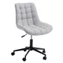 IDIMEX Chaise de bureau TALIA, fauteuil pivotant sans accoudoirs, siège à roulettes réglables en hauteur, revêtement en tissu gris