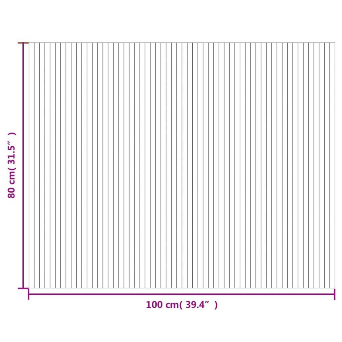 VIDAXL Tapis rectangulaire gris 80x100 cm bambou