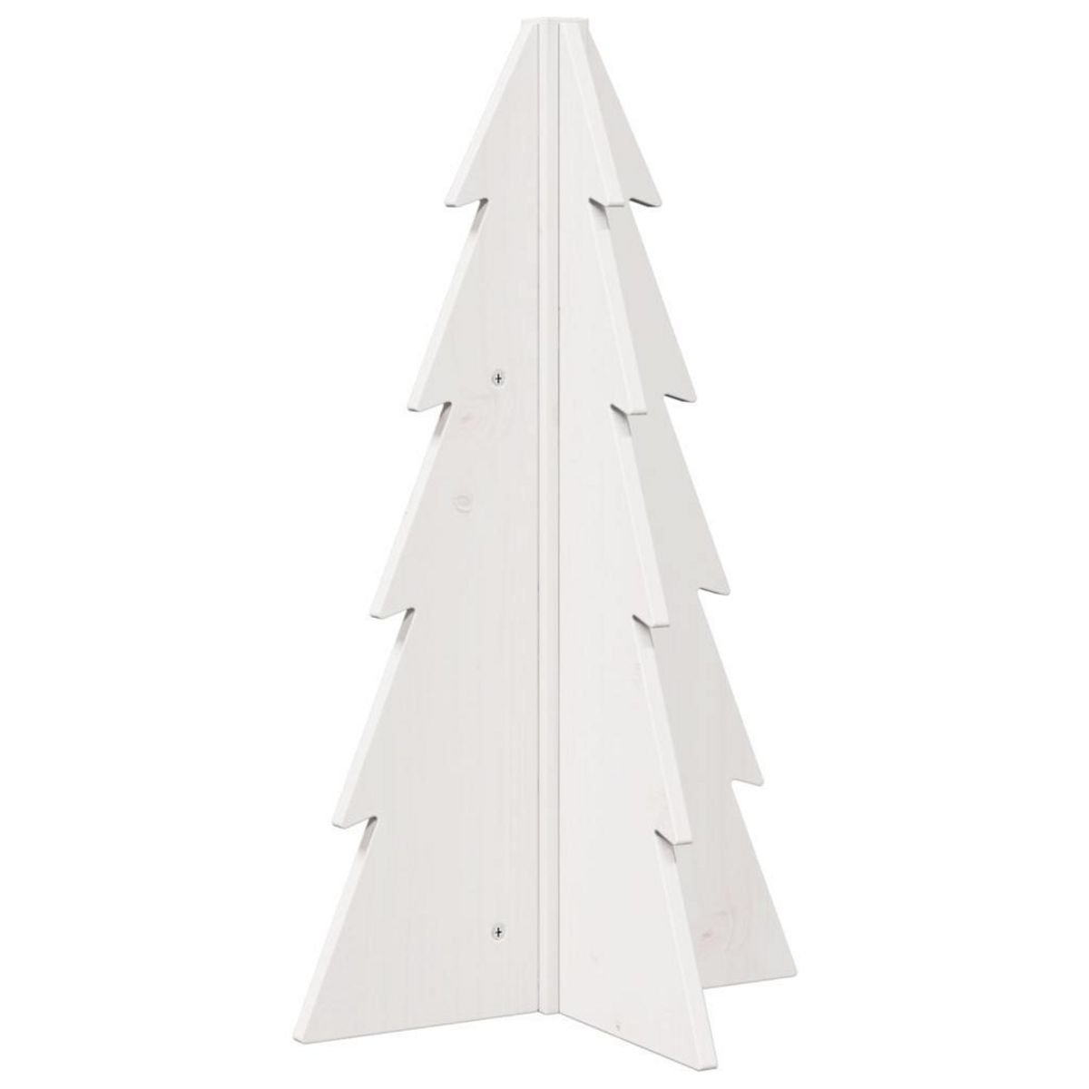 VIDAXL Arbre de Noël en bois pour decoration blanc 69,5 cm pin massif