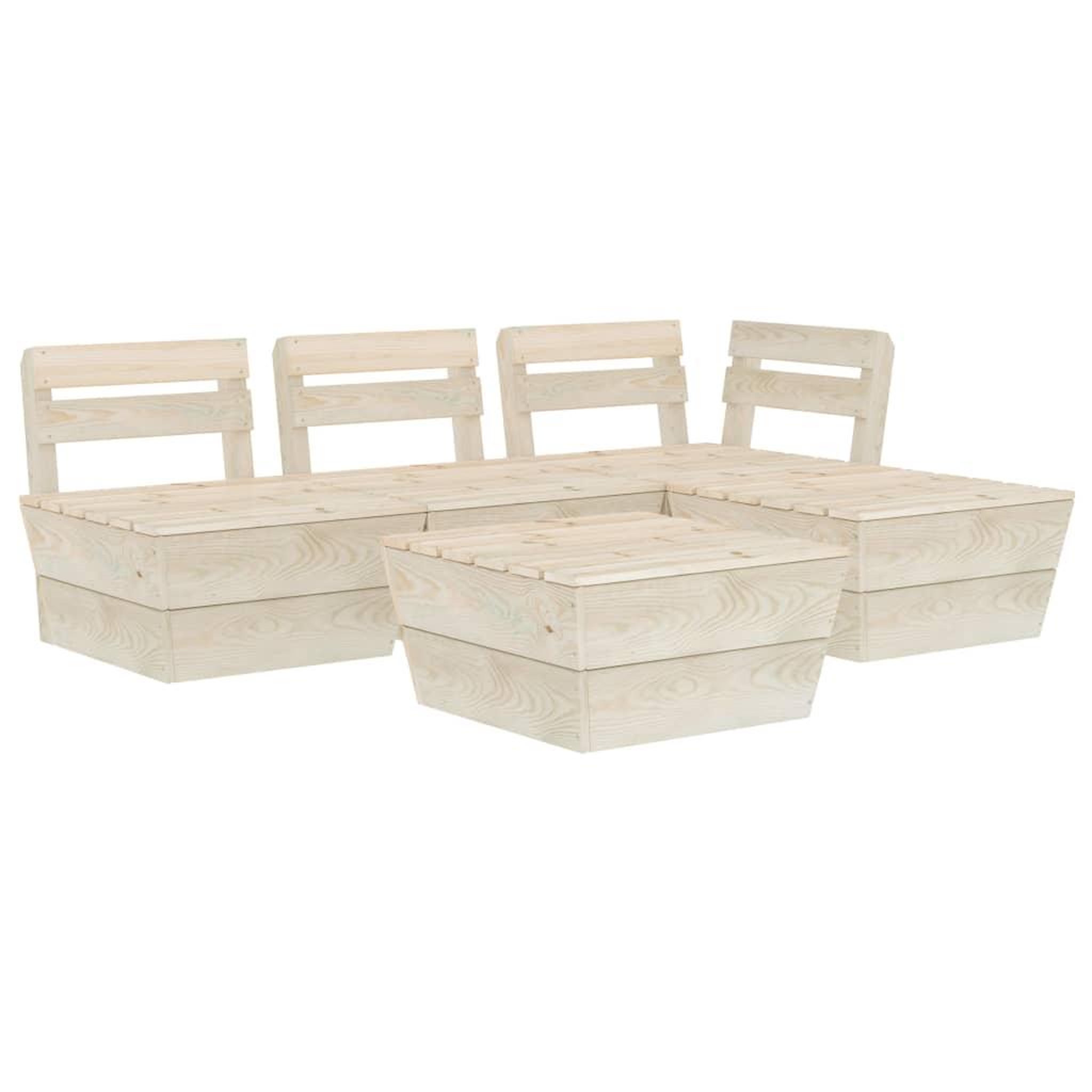 Voir la diapositive 2 : VIDAXL Salon de jardin palette 5 pcs Bois d'epicea impregne