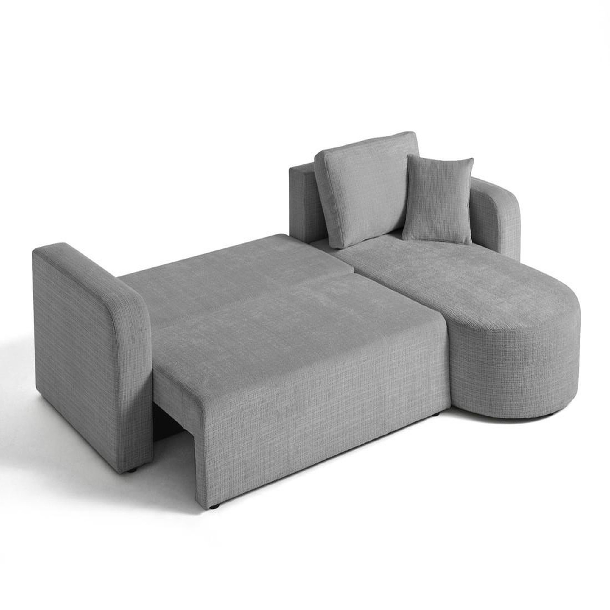 Voir la diapositive 2 : BEST MOBILIER Miro - canapé d'angle réversible - 4 places - convertible avec coffre - en velours texturé
