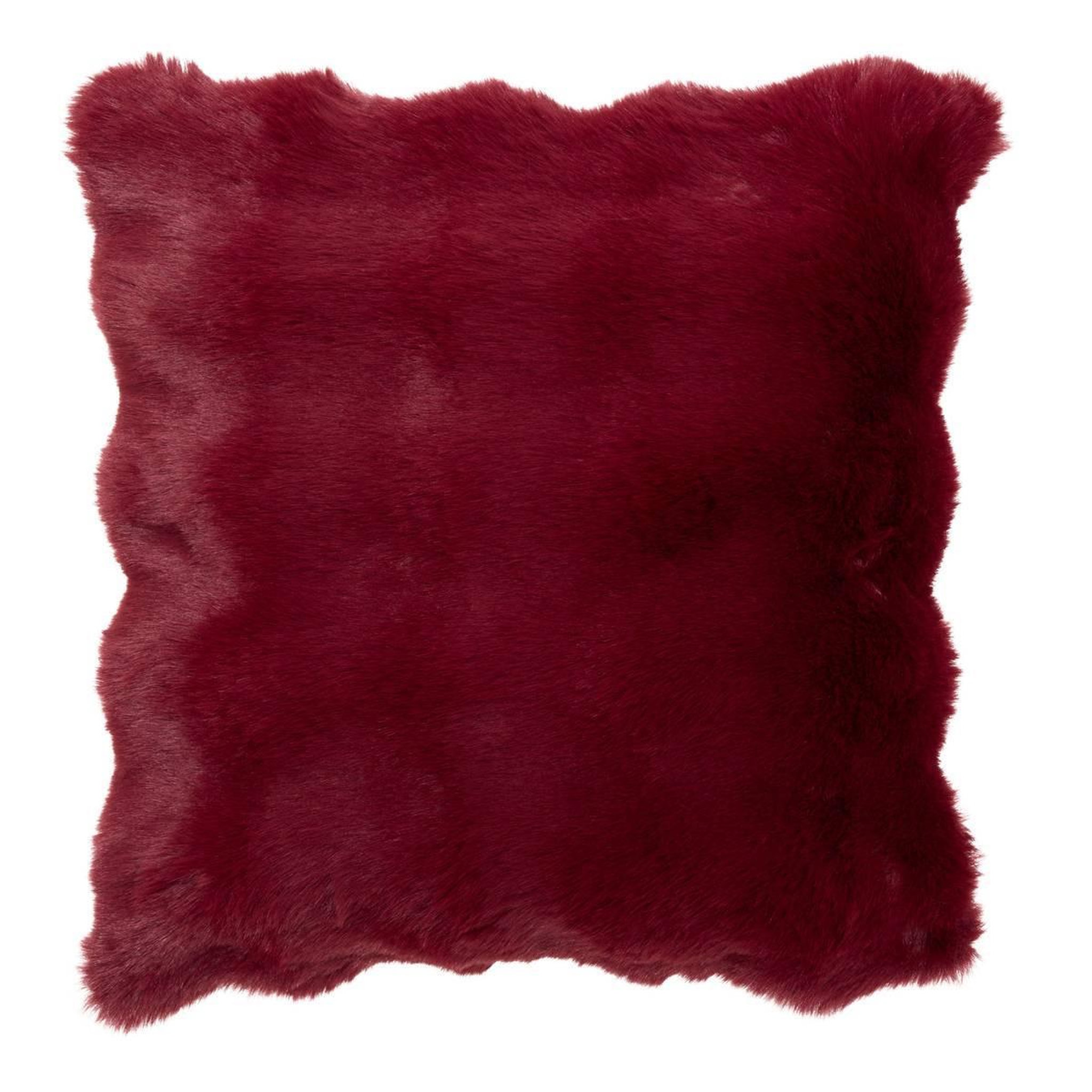 ATMOSPHERA Coussin imitation fourrure 3d  zephy  45x45cm rouge grenat