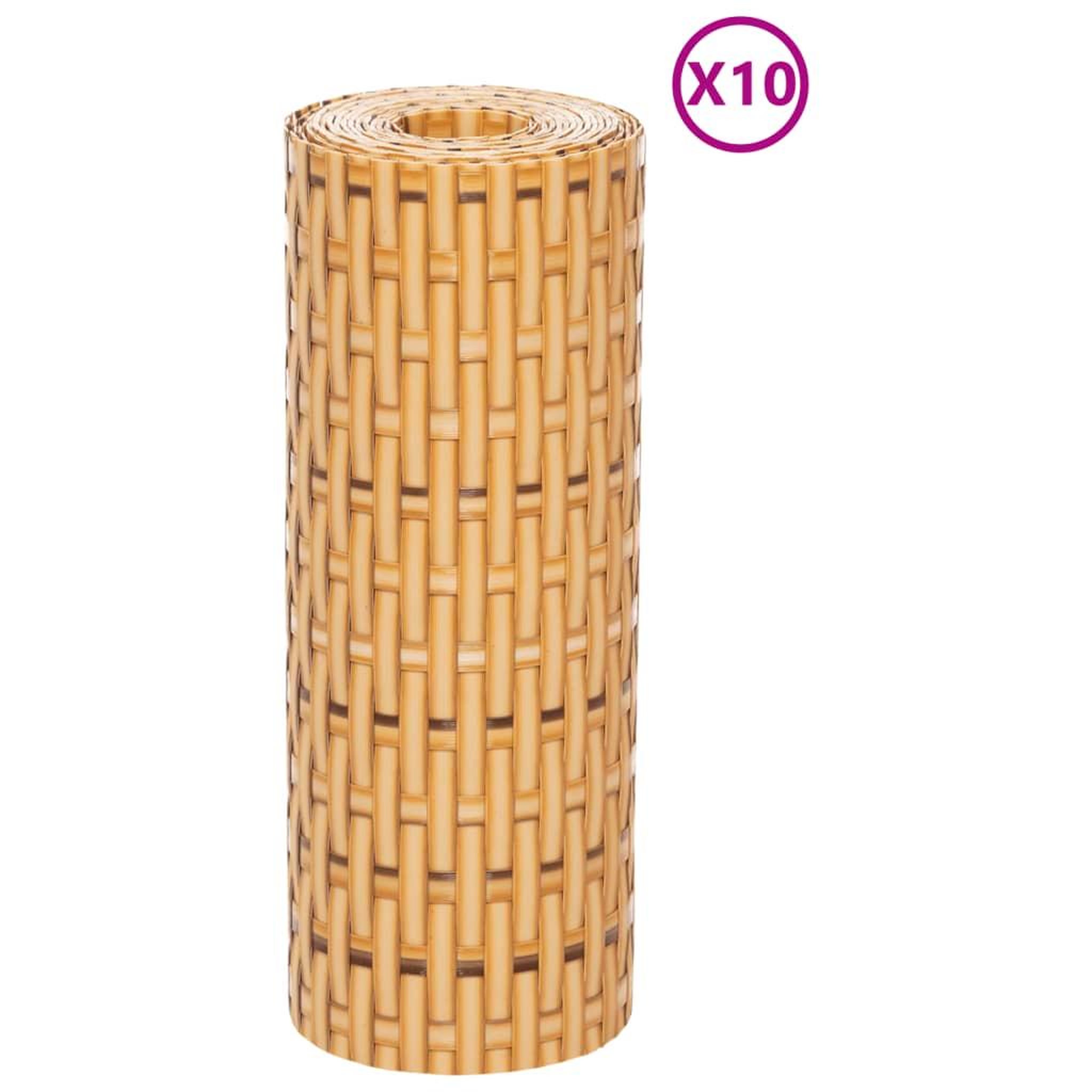 Voir la diapositive 3 : VIDAXL Paravents de balcon 10 pcs marron clair 255x19cm resine tressee