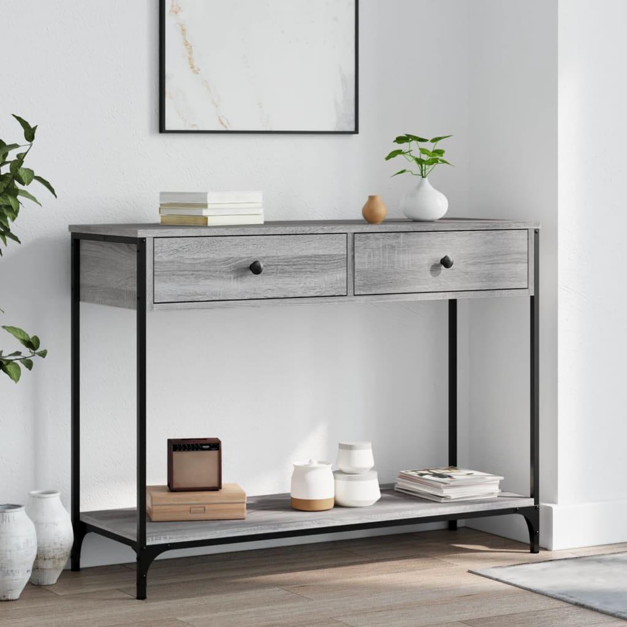 VIDAXL Table console sonoma gris 100x34,5x75 cm bois d'ingenierie